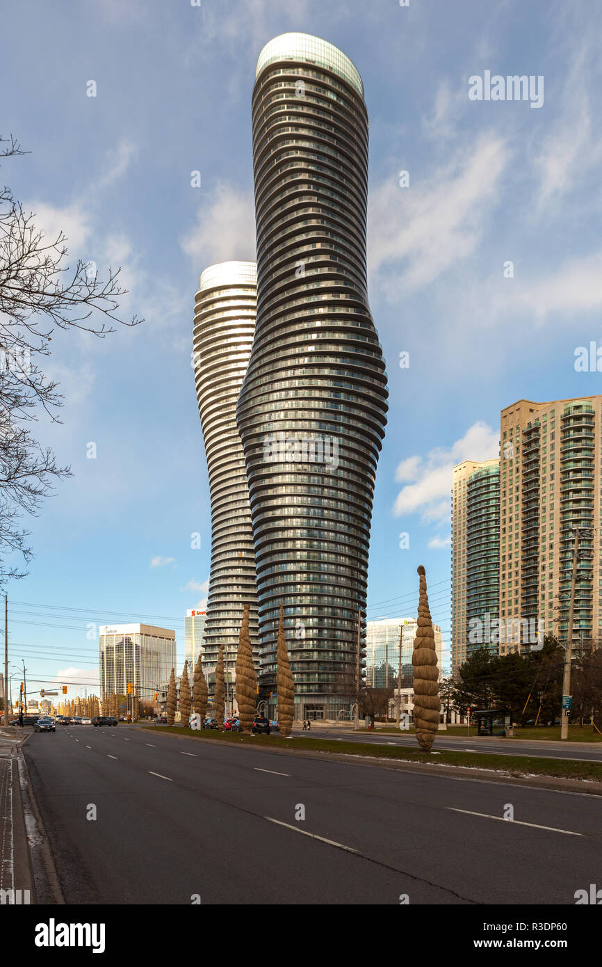 Toronto, CANADA November 21, 2018 Twin towers of Absolute Condos in