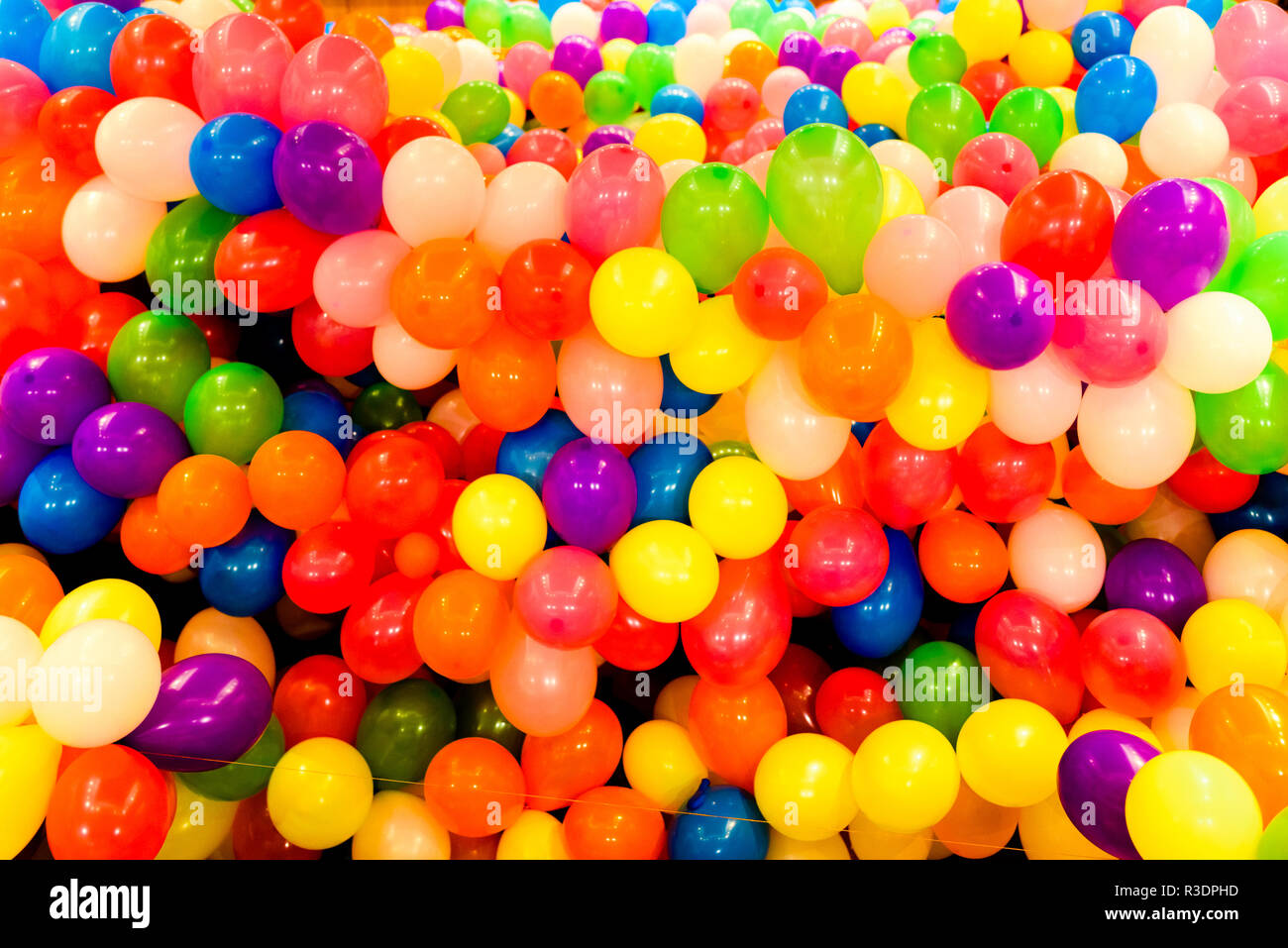 Set of colored balloons for parties and round weddings Stock Photo - Alamy