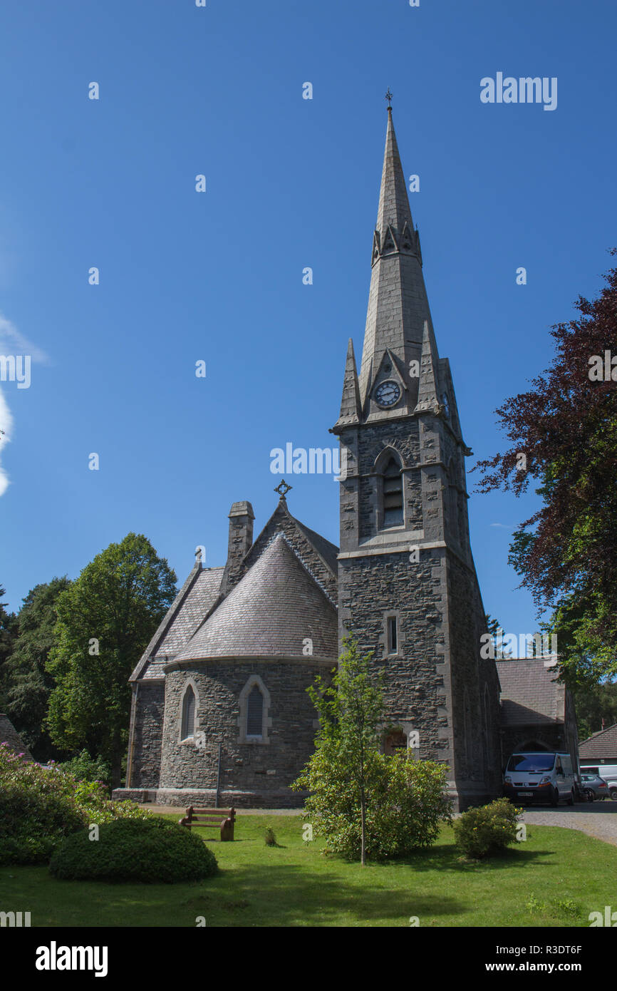 Braemar Church, Aberdeenshire, Scotland, UK, on a Sunny Summers Day Stock Photo