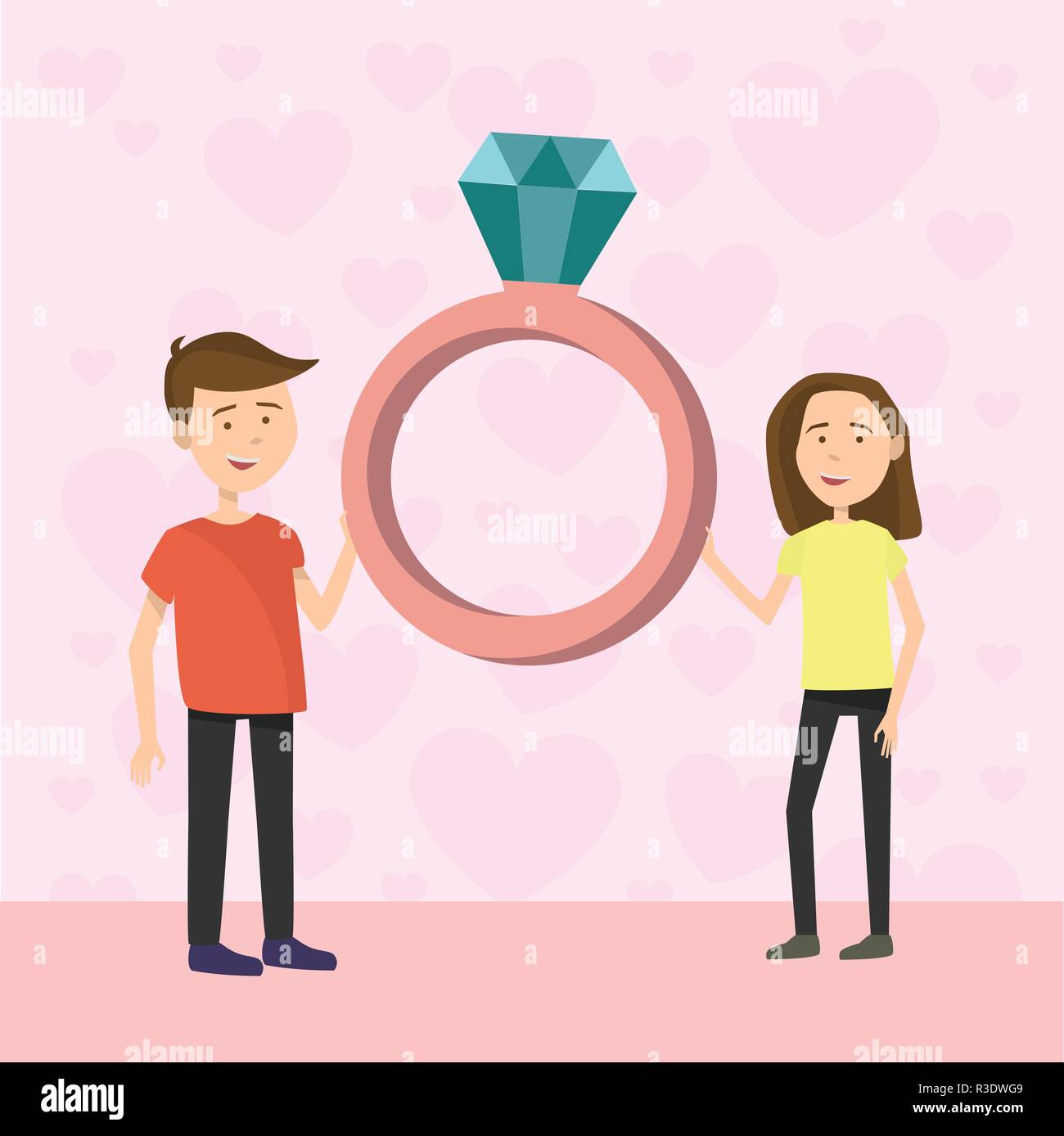 Flat Couple On Valentines Day Engagement Proposal Stock Vector Image Art Alamy Affordable and search from millions of royalty free images, photos and vectors. https www alamy com flat couple on valentines day engagement proposal image225884185 html