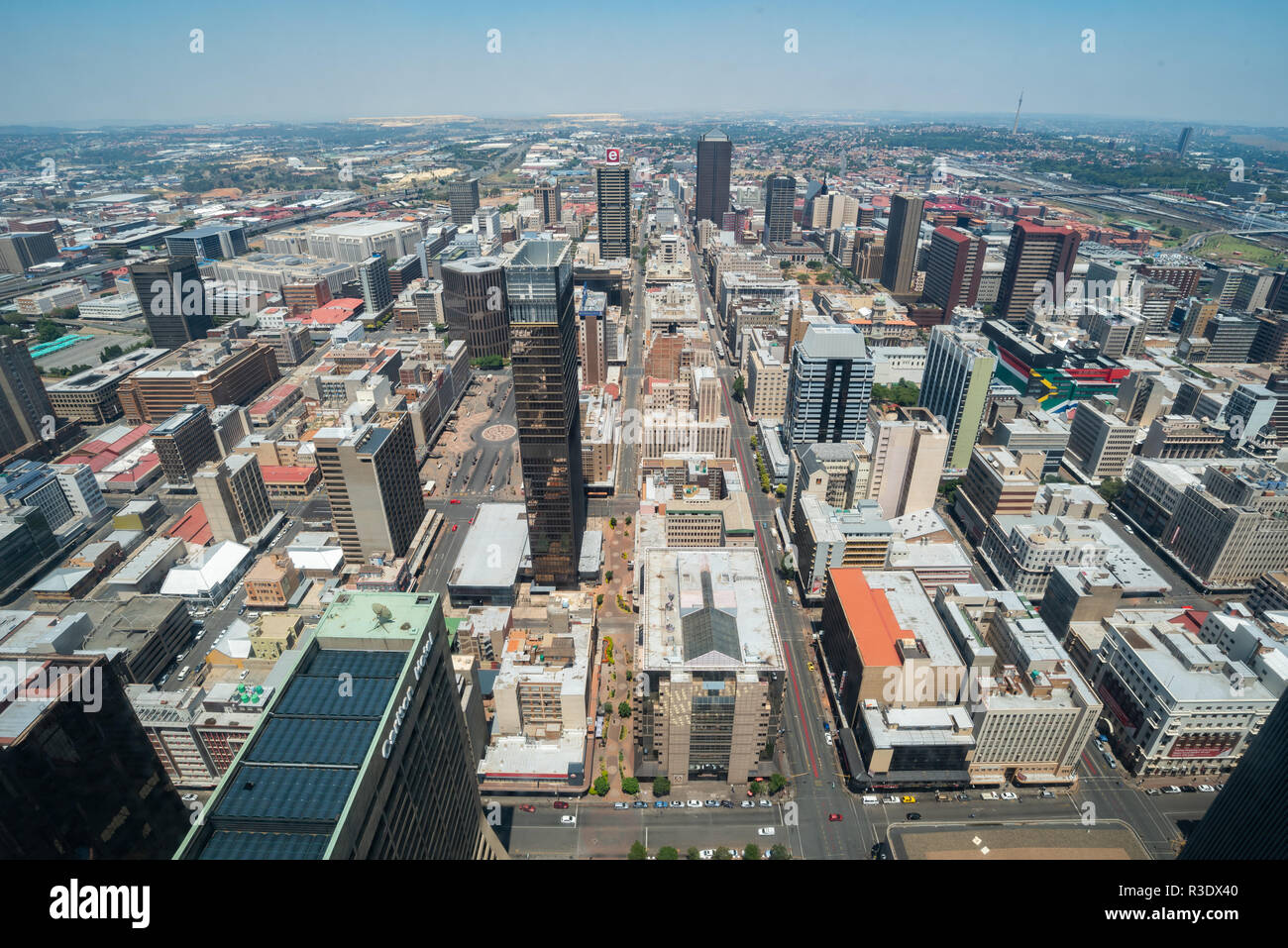Johannesburg from above as viewed from the Top of Africa Viewing Platform at the Carlton Centre Building, Johannesburg, South Africa Stock Photo