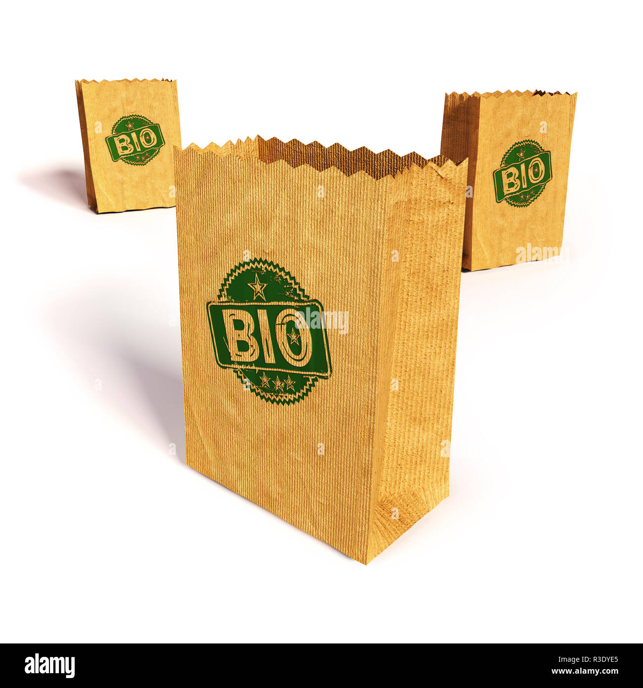 paper bags with bio Stock Photo