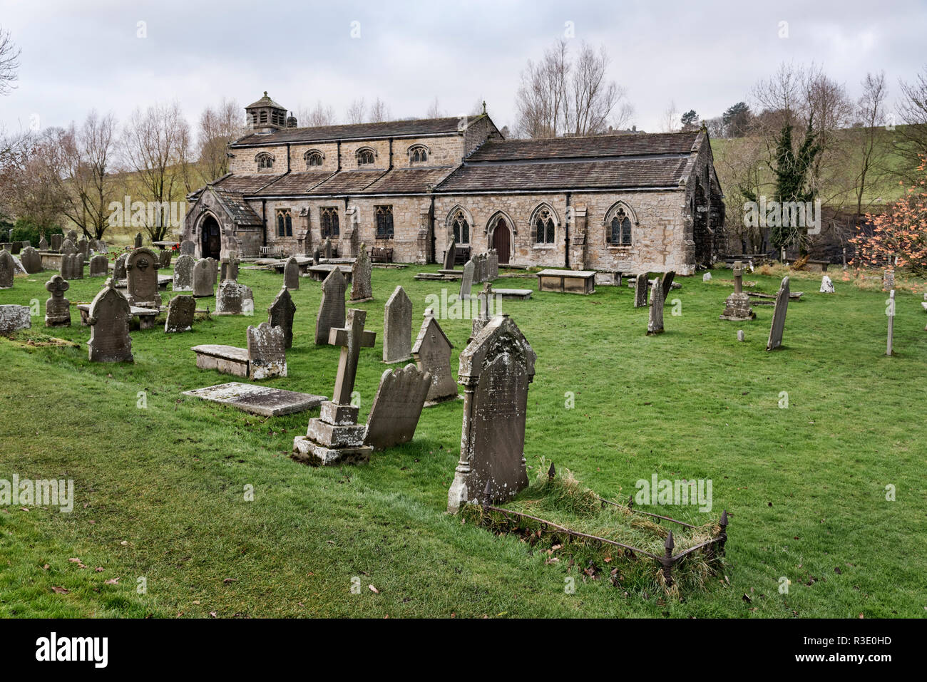 St Michael and All Angels Church, Linton, Grassington, Wharfedale, Yorkshire Dales National Park, UK Stock Photo