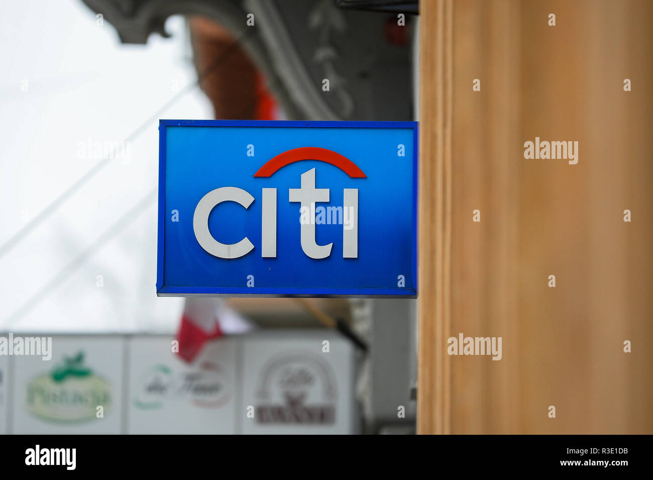 CITI bank sign is seen in Krakow ahead of the Black Friday. Stock Photo