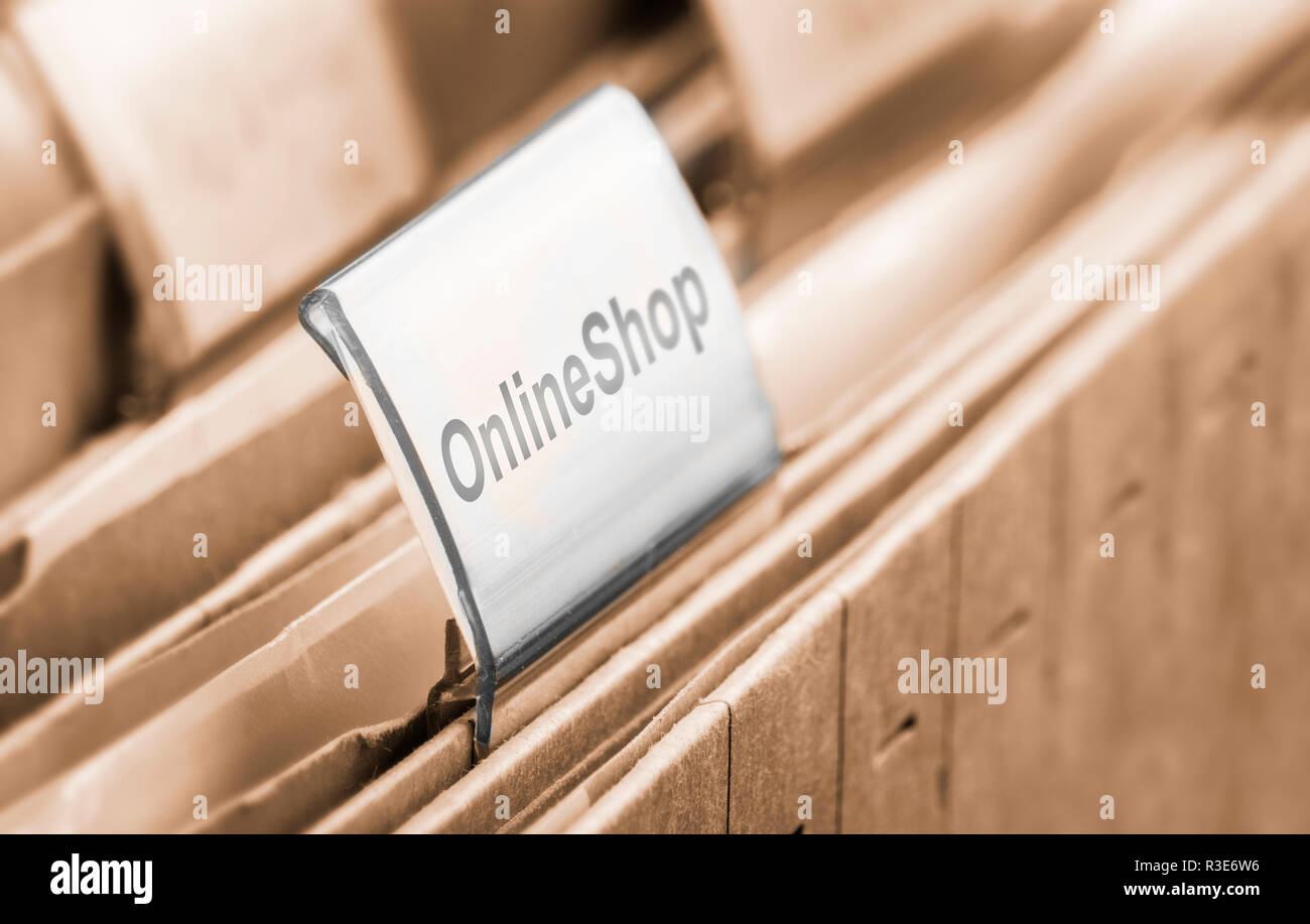 online store drop folder Stock Photo