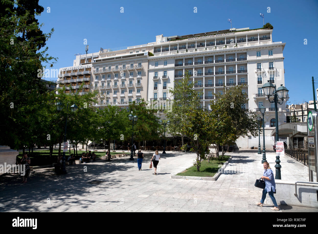 athens plaza hotel king george hotel hotel grande bretagne syntagma square athens greece Stock Photo