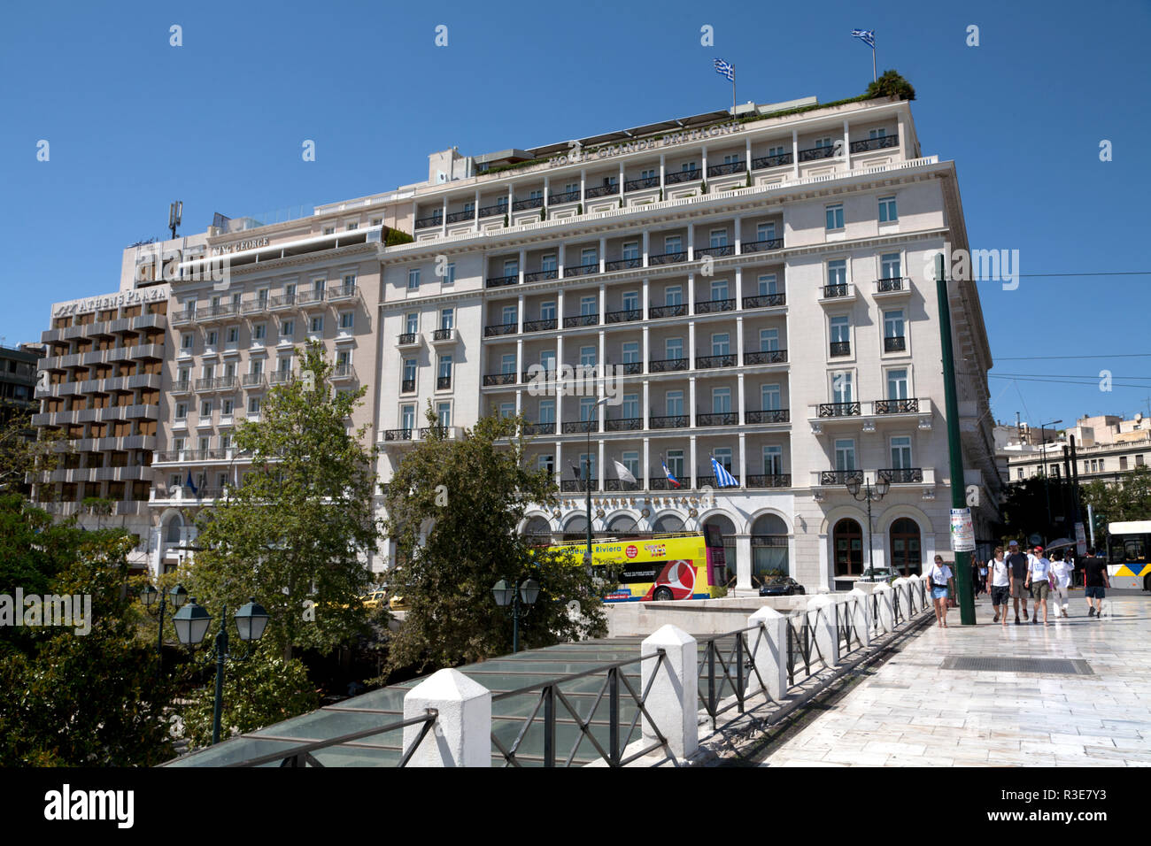 athens plaza hotel king george hotel hotel grande bretagne syntagma square athens greece Stock Photo