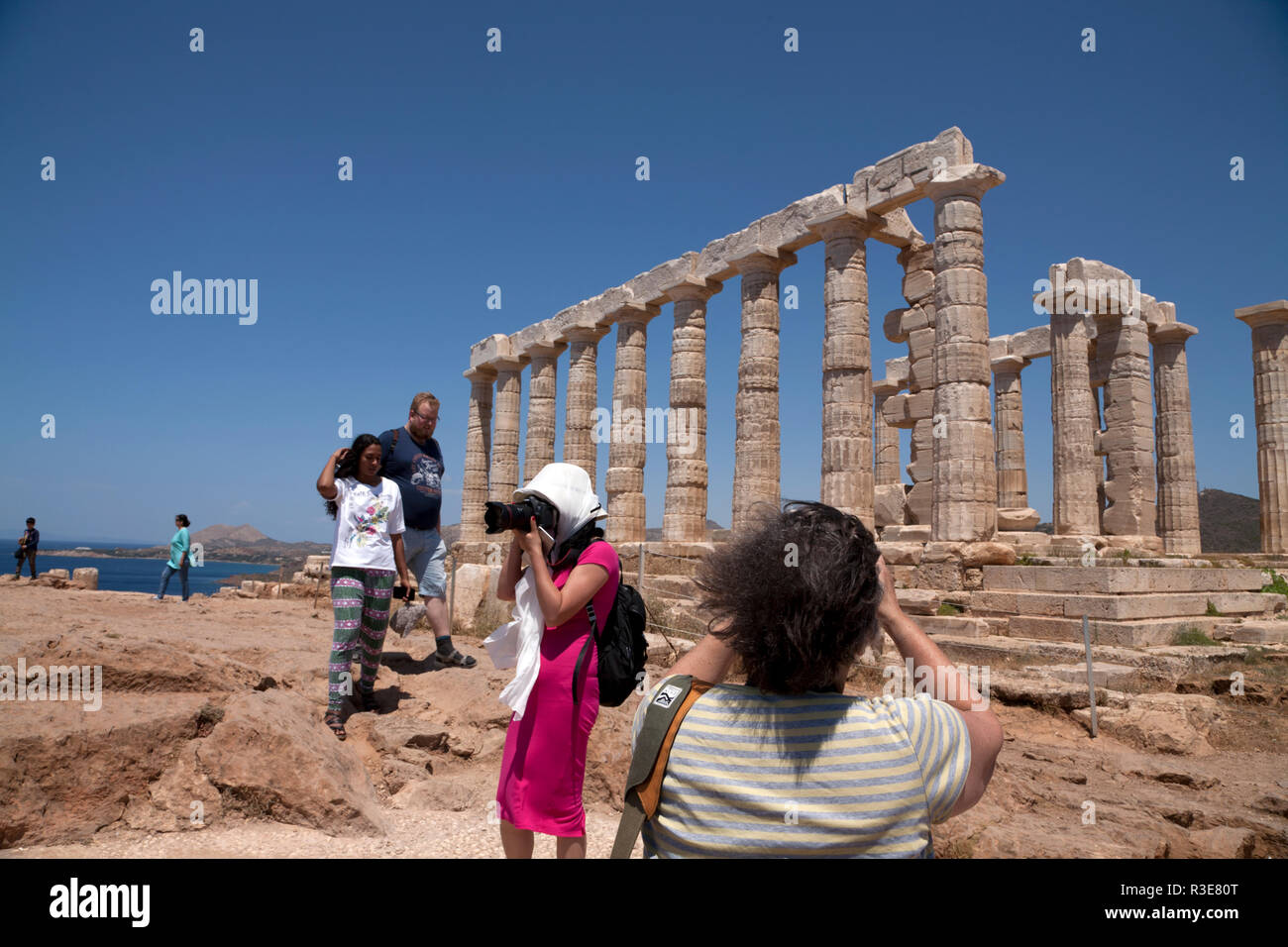 temple of poseidon sounio cape sounion attica greece Stock Photo - Alamy