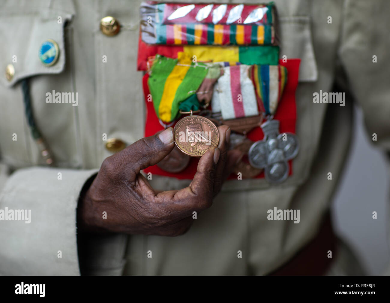 Veteran medals from the italo-ethiopian war, Addis Abeba region, Addis Ababa, Ethiopia Stock Photo
