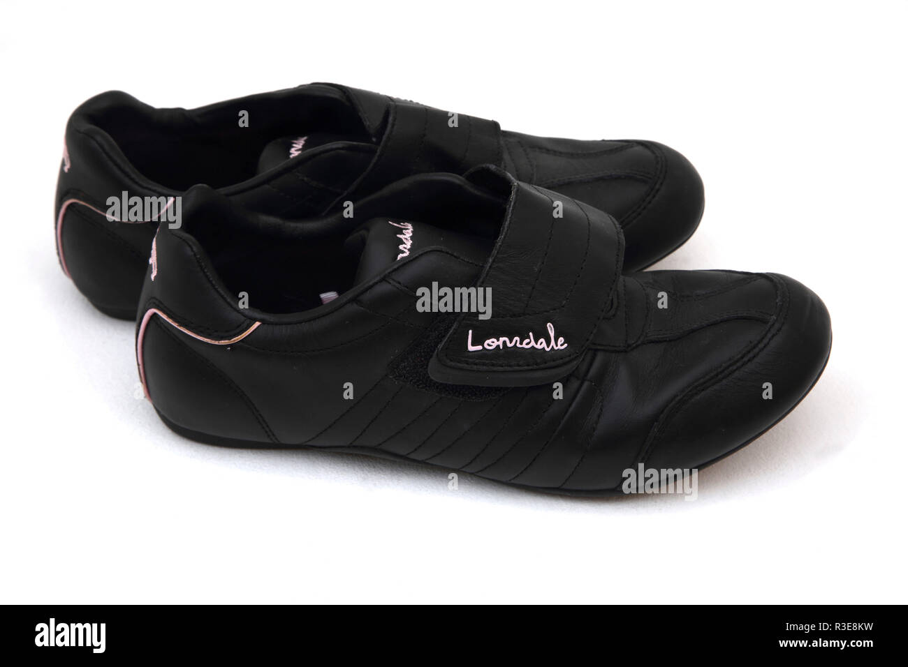 A Pair of Black Leather Lonsdale trainers Stock Photo - Alamy