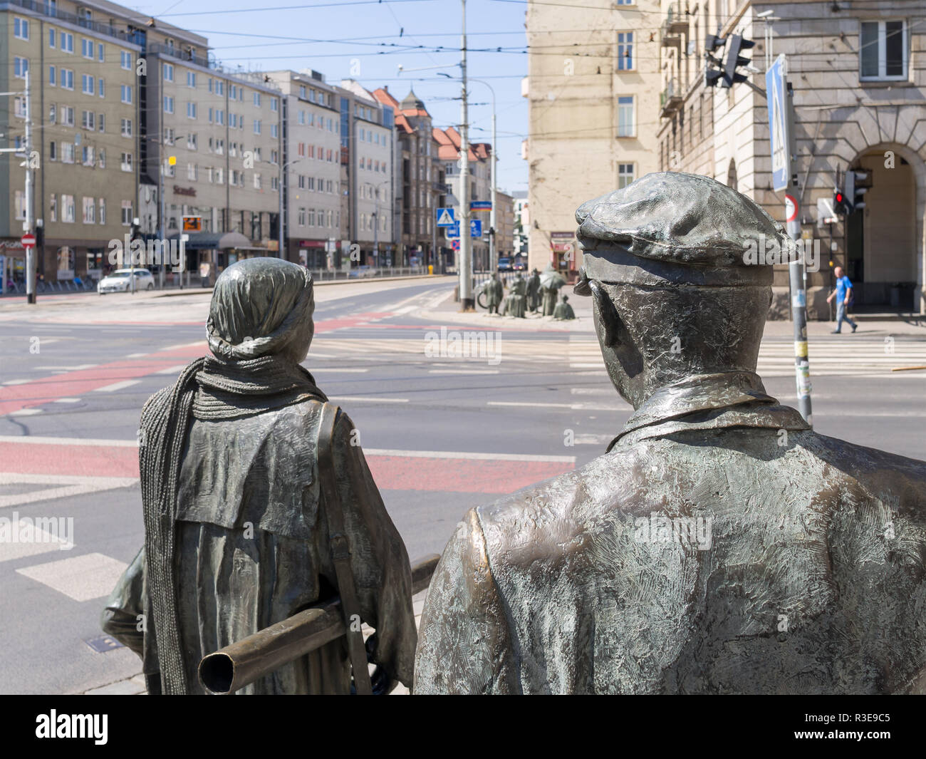 WROCLAW, POLAND - AUGUST 15, 2017: The Monument of An Anonymous Passerby Stock Photo