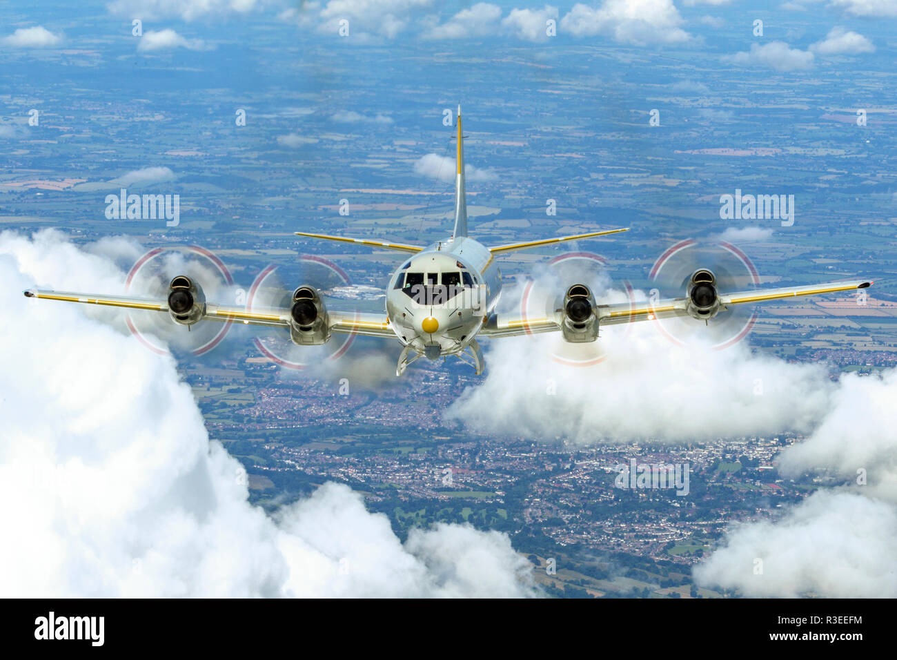 German Navy, Lockheed P-3 Orion, a four-engine turboprop anti-submarine and maritime surveillance aircraft developed for the United States Navy and in Stock Photo