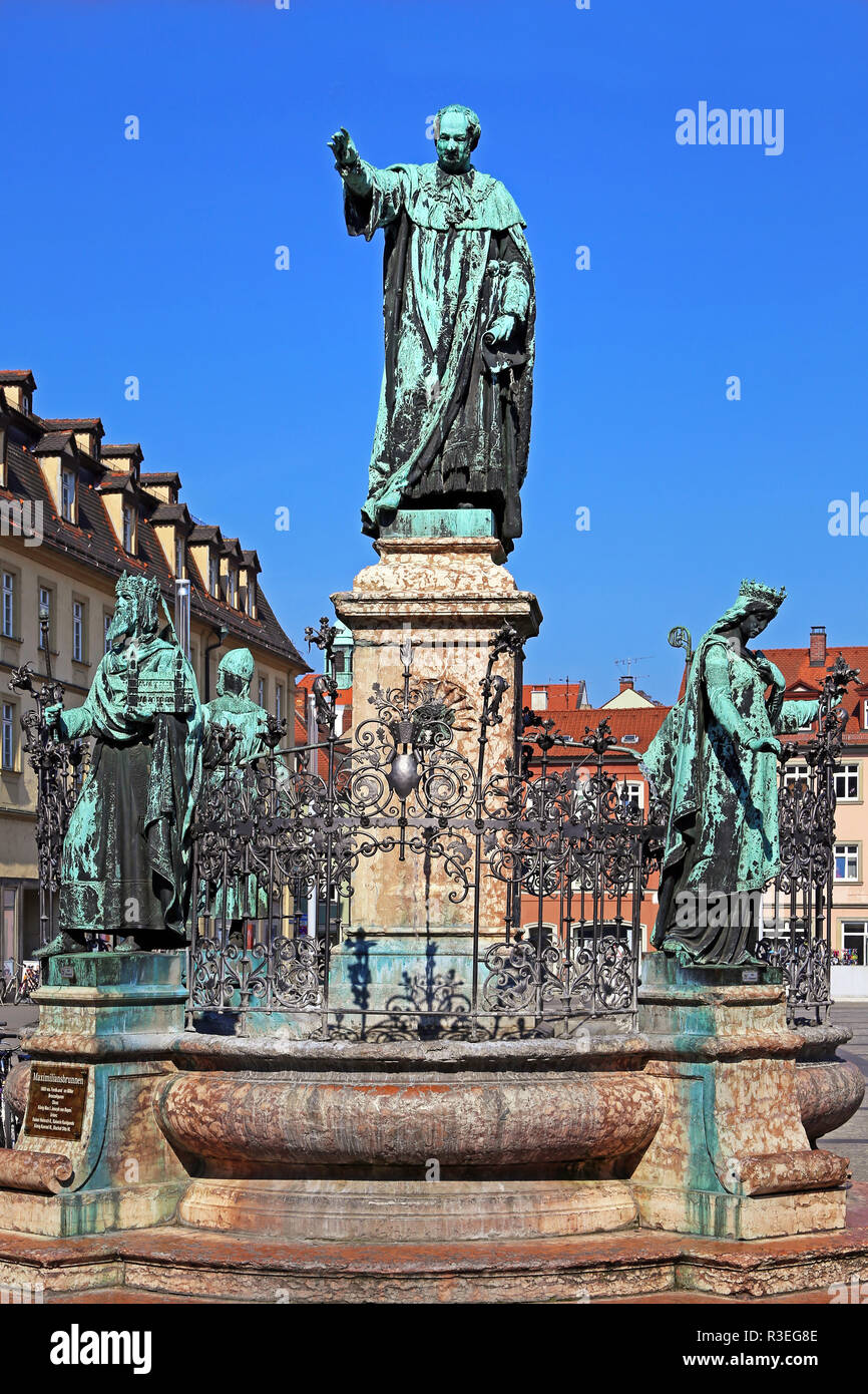 The Maximilian Fountain in Bamberg Stock Photo