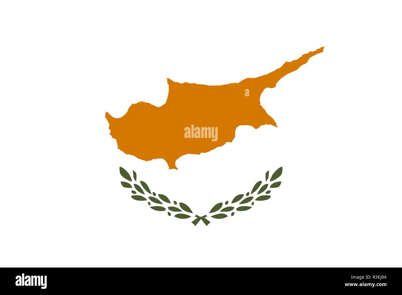 Official Large Flat Flag of Cyprus Horizontal Stock Photo