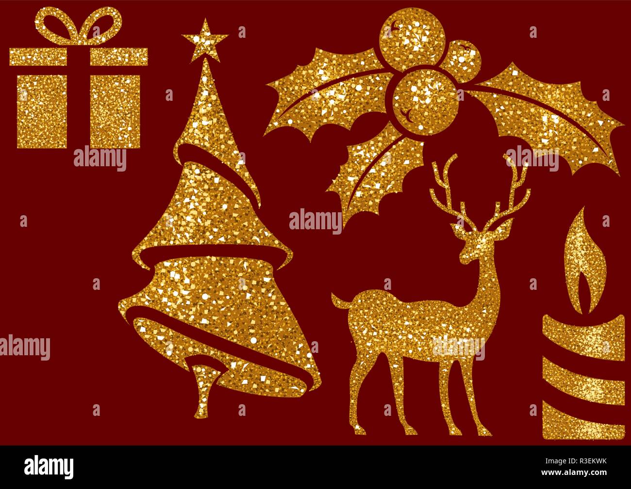 Red glittery noel christmas decoration Stock Vector Images Alamy