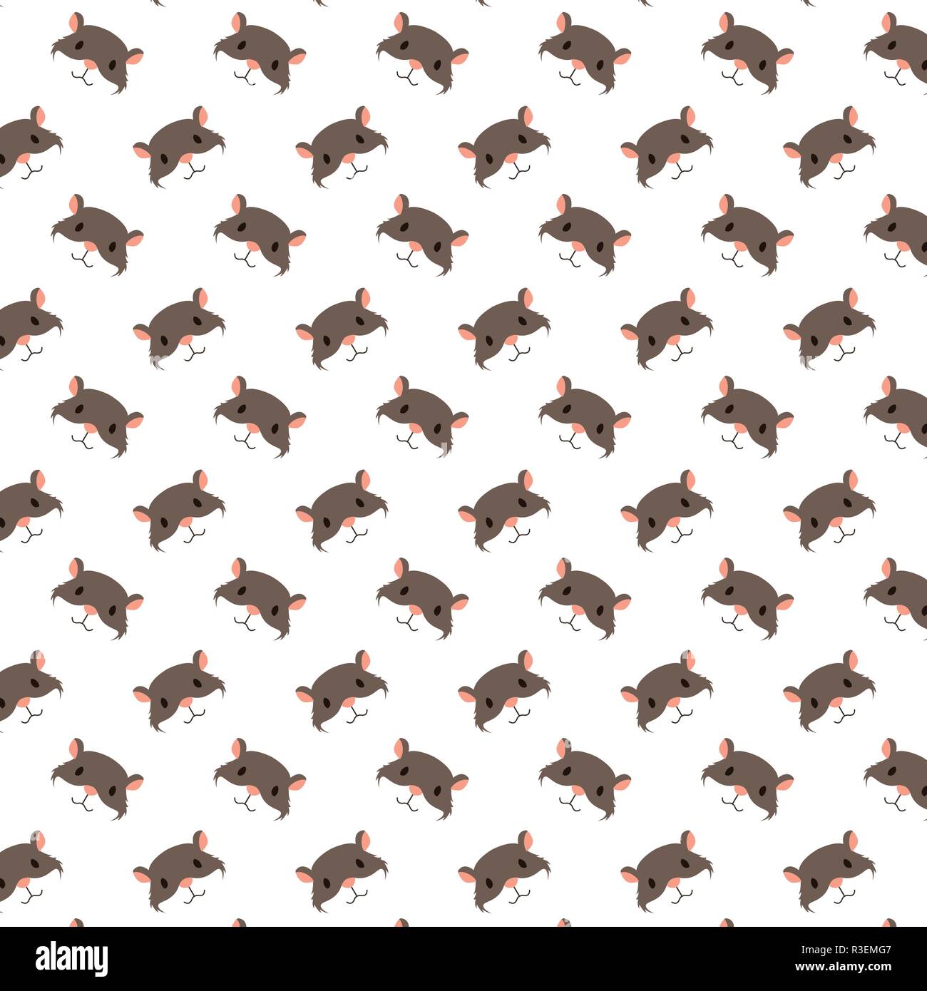 cute hamster heads decoration pattern vector illustration Stock Vector