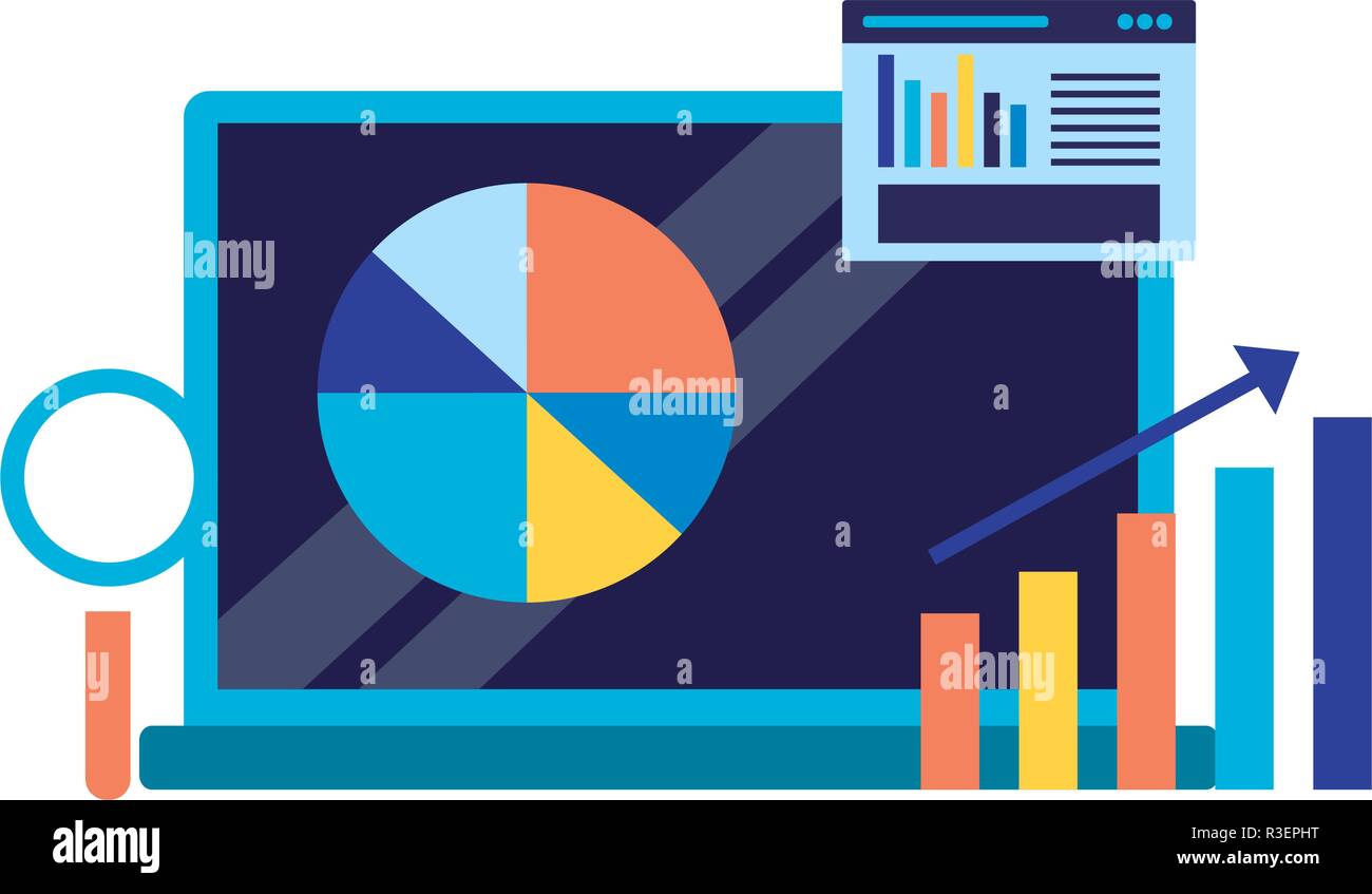 laptop statistics website search engine optimization vector ...