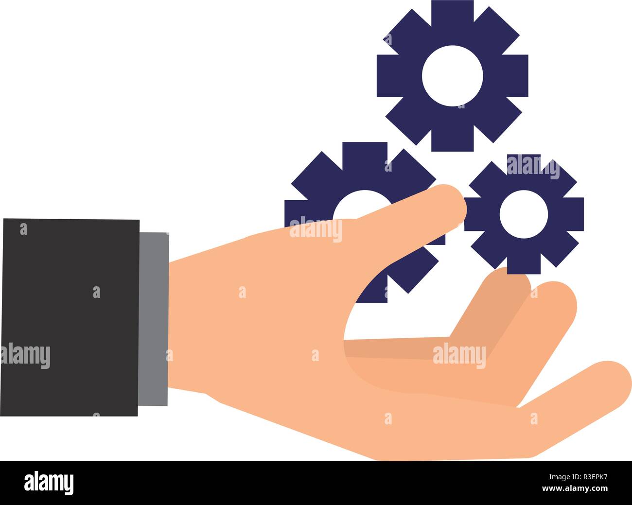 hand with gears search engine optimization vector illustration Stock ...