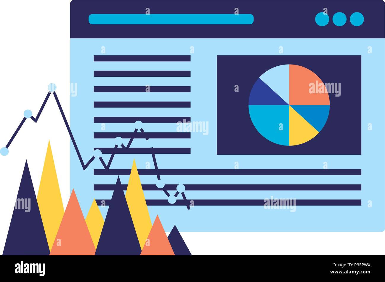 website chart statistics search engine optimization vector illustration ...