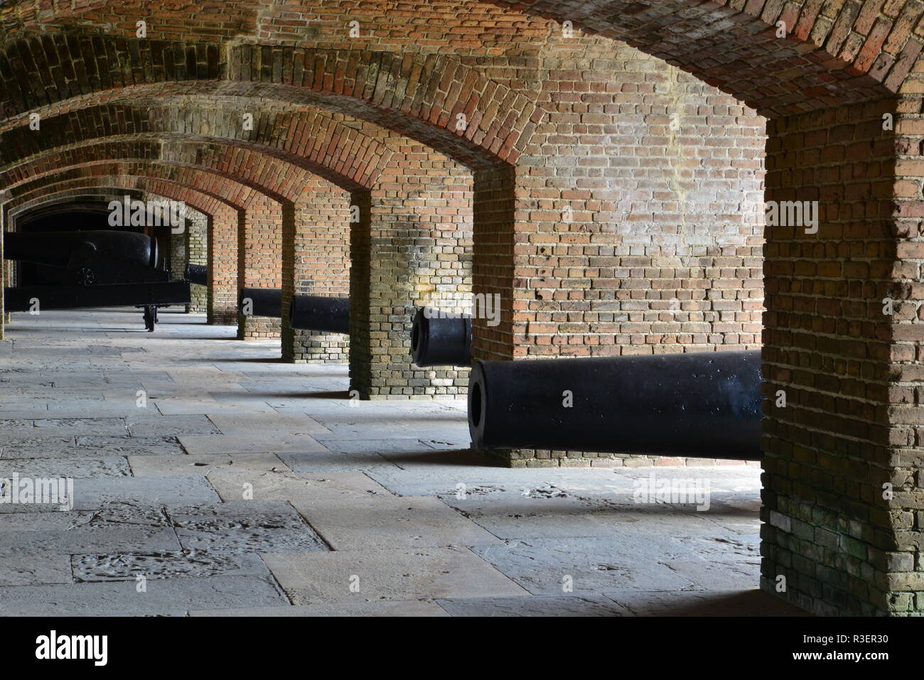 Gun emplacement at an American Civil war fortress Stock Photo - Alamy