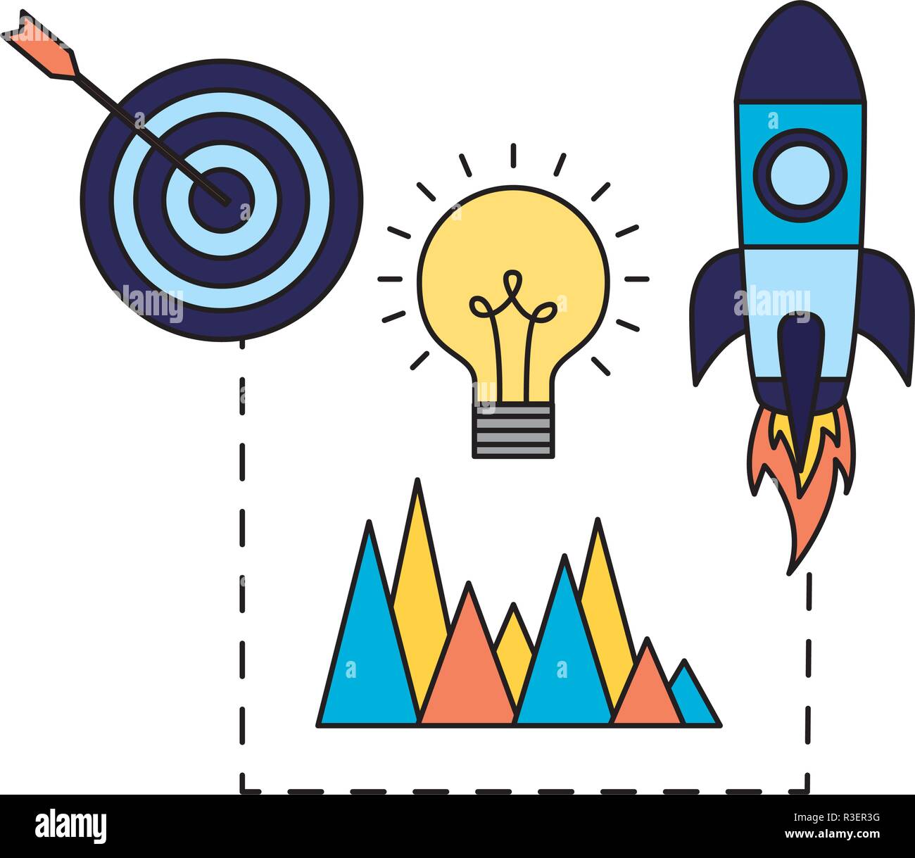 rocket target and creativity search engine optimization vector ...