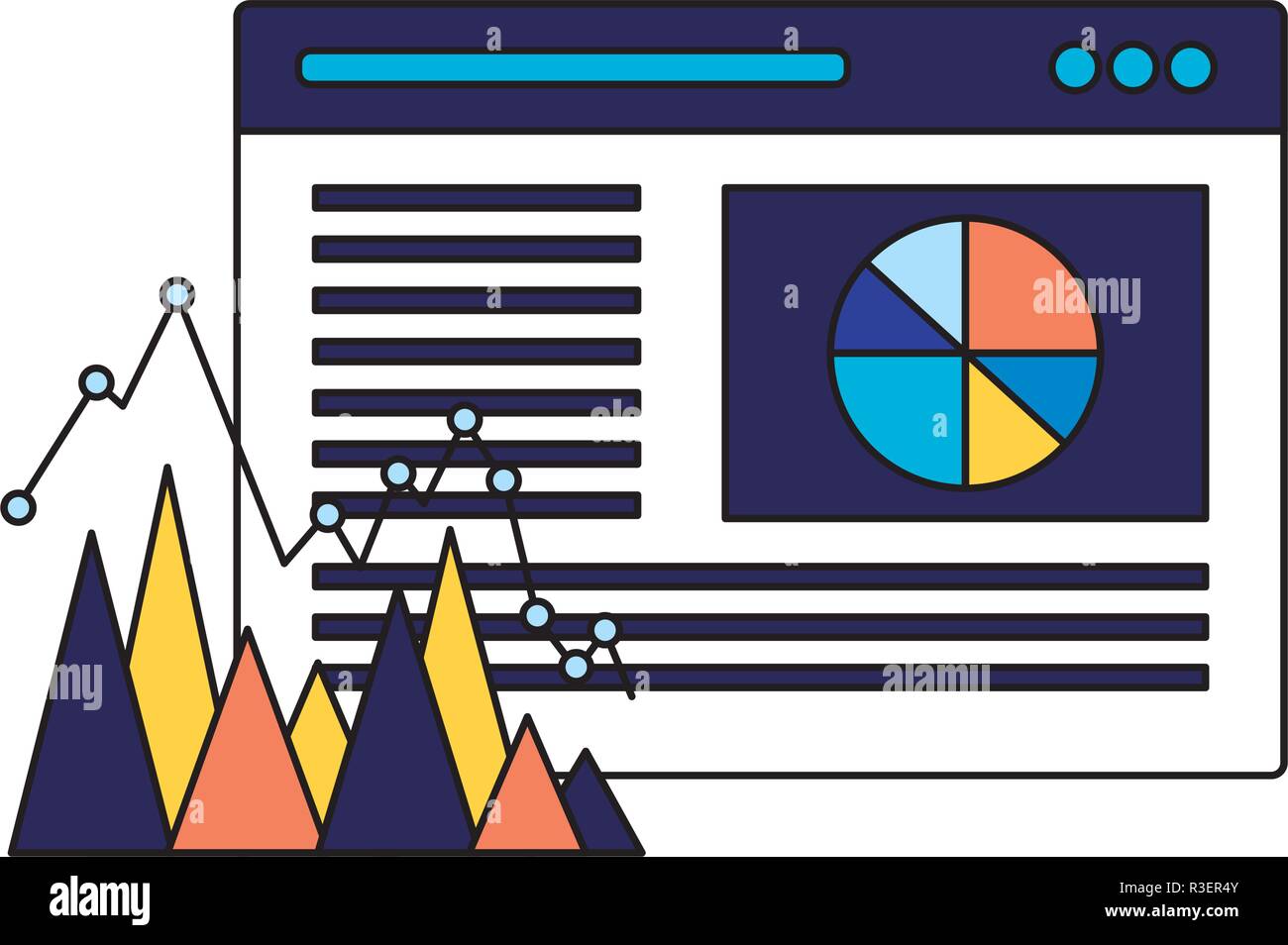 website chart statistics search engine optimization vector illustration ...