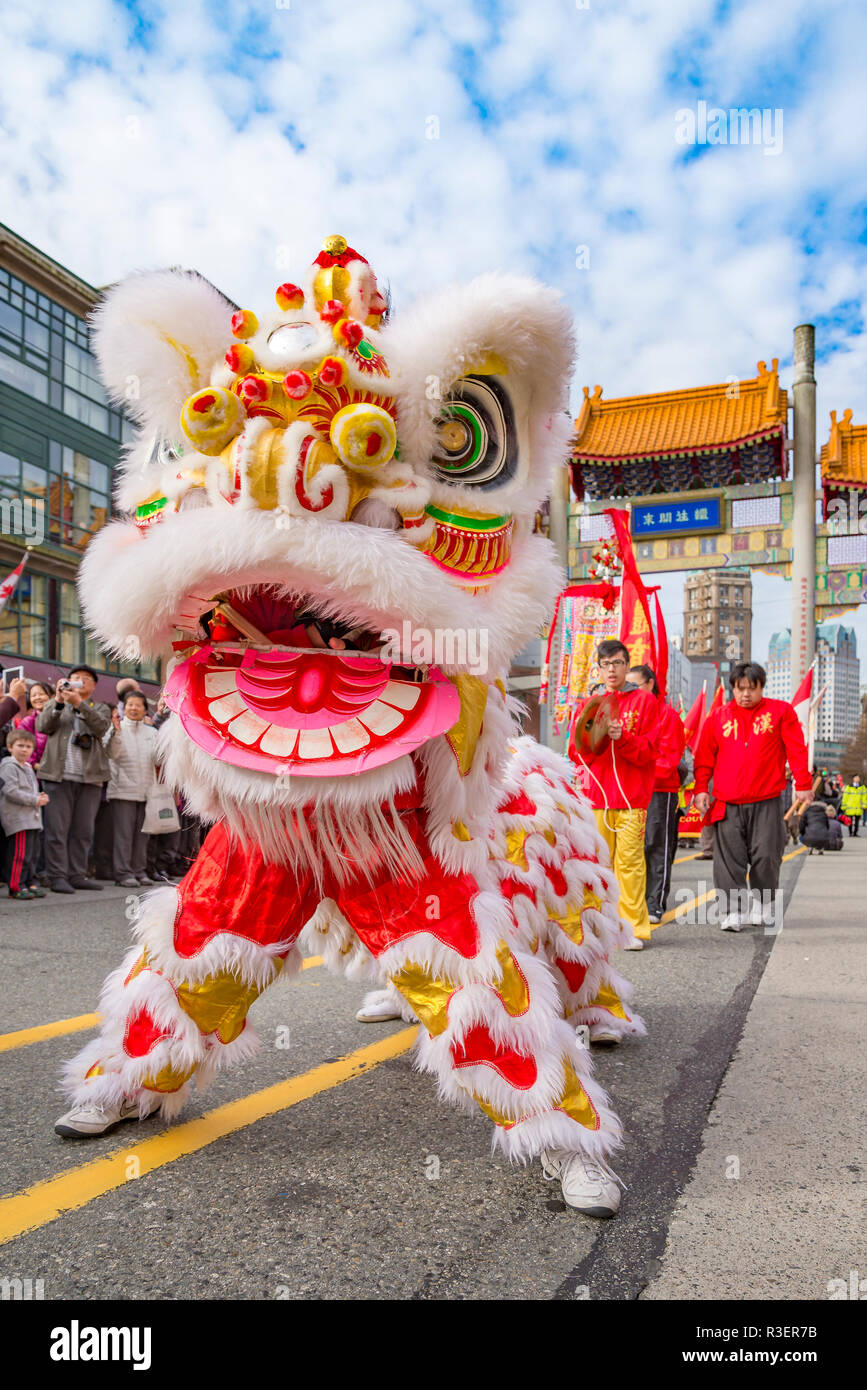 2015 Chinese New Year Parade, Vancouver, British Columbia, Canada Stock Photo
