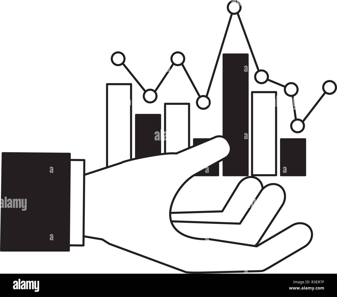 hand with statistics chart search engine optimization vector ...