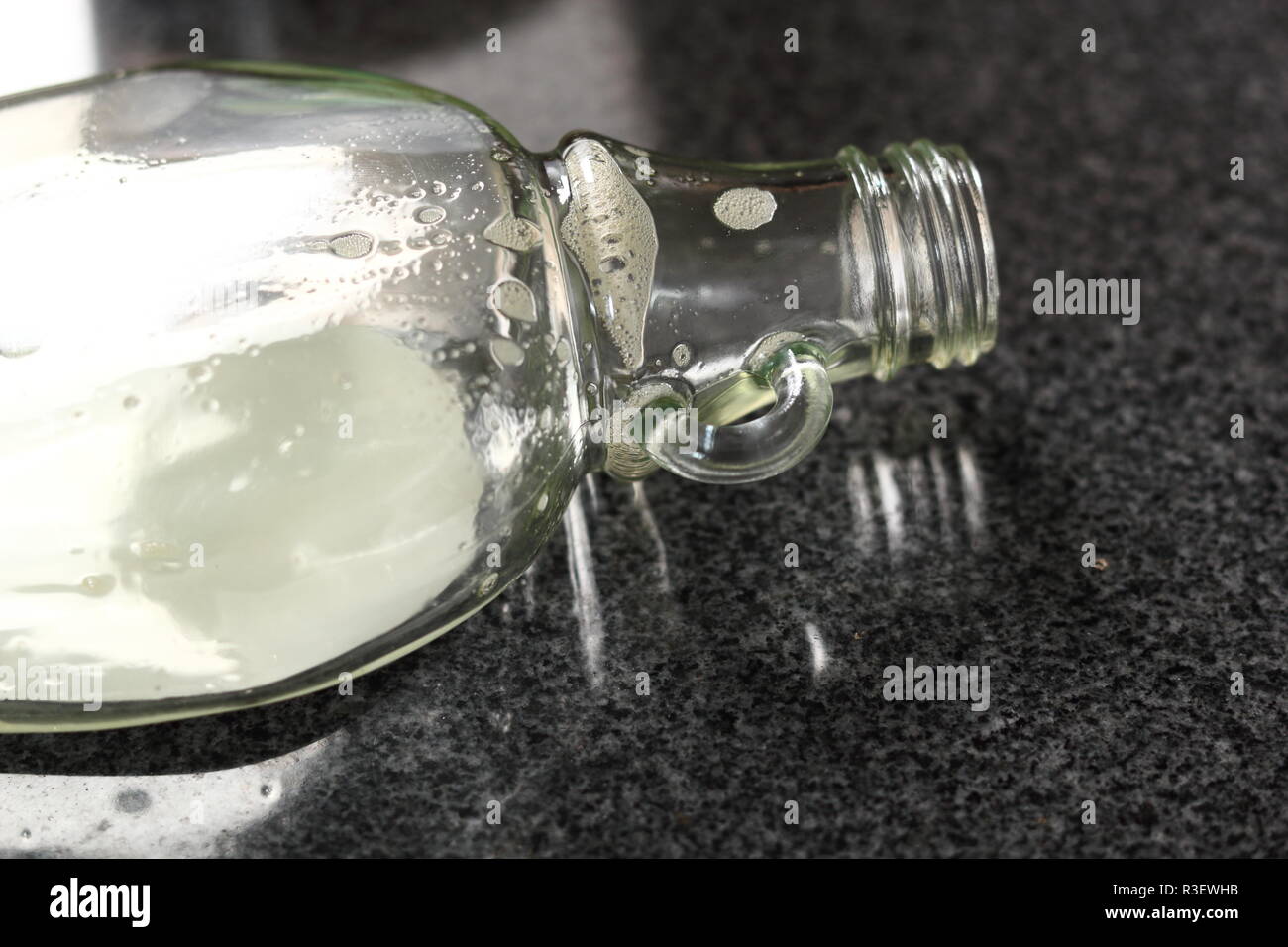 Empty bottle of maple syrup Stock Photo Alamy