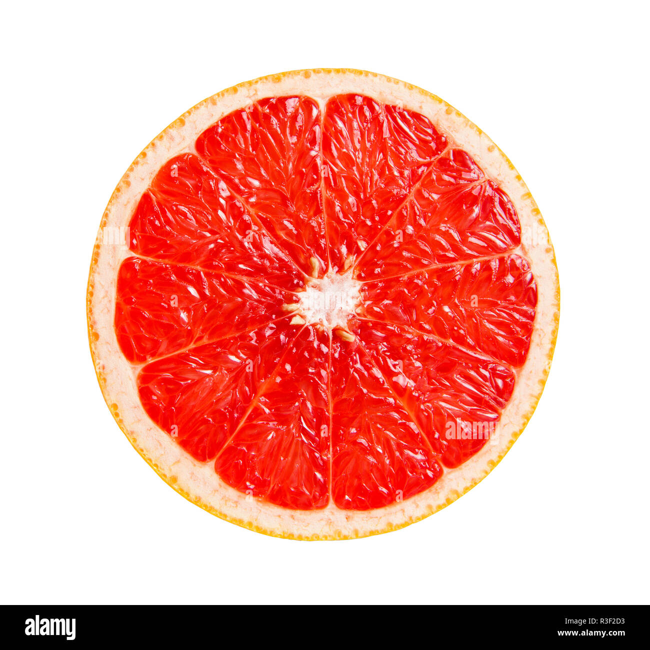 Grapefruit  in a cut isolated on white background Stock Photo