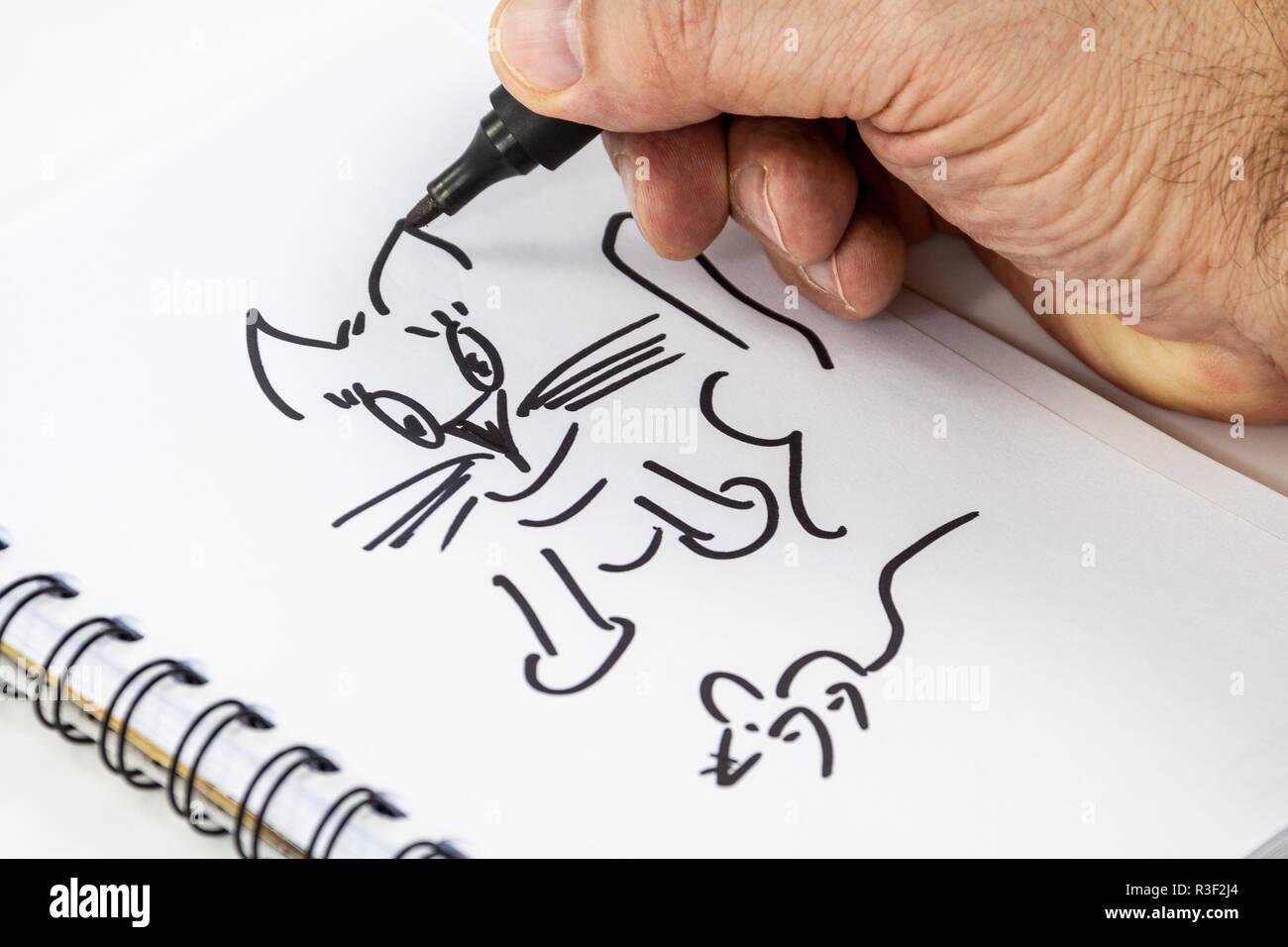 Cat and mouse drawing hires stock photography and images Alamy