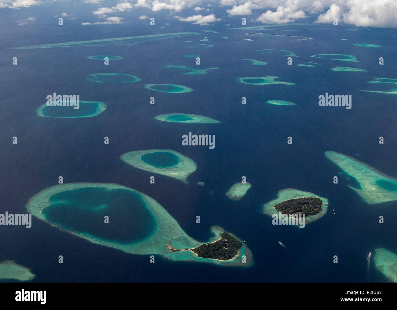 An aerial view of the Maldives in the Indian Ocean Stock Photo Alamy