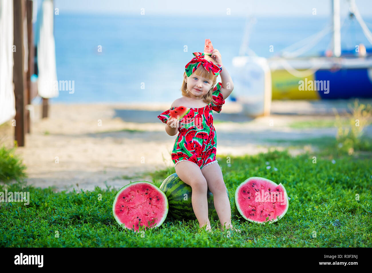 Young girl wearing bikini bandana hi-res stock photography and images -  Alamy
