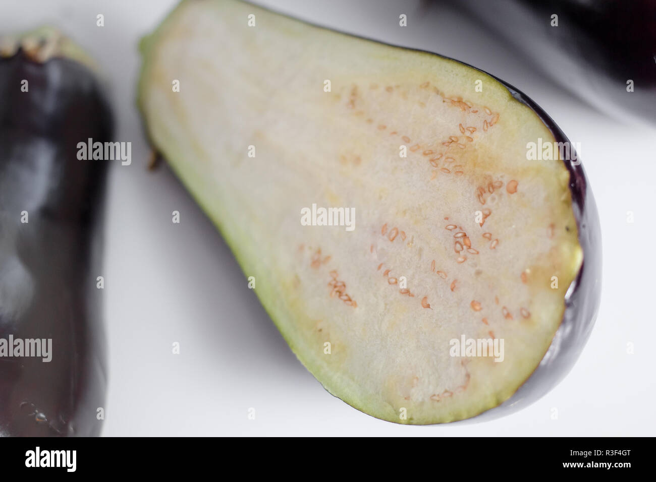 Cross Section of Eggplant Stock Photo Alamy