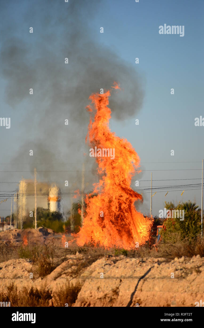 fire and flame - spain Stock Photo