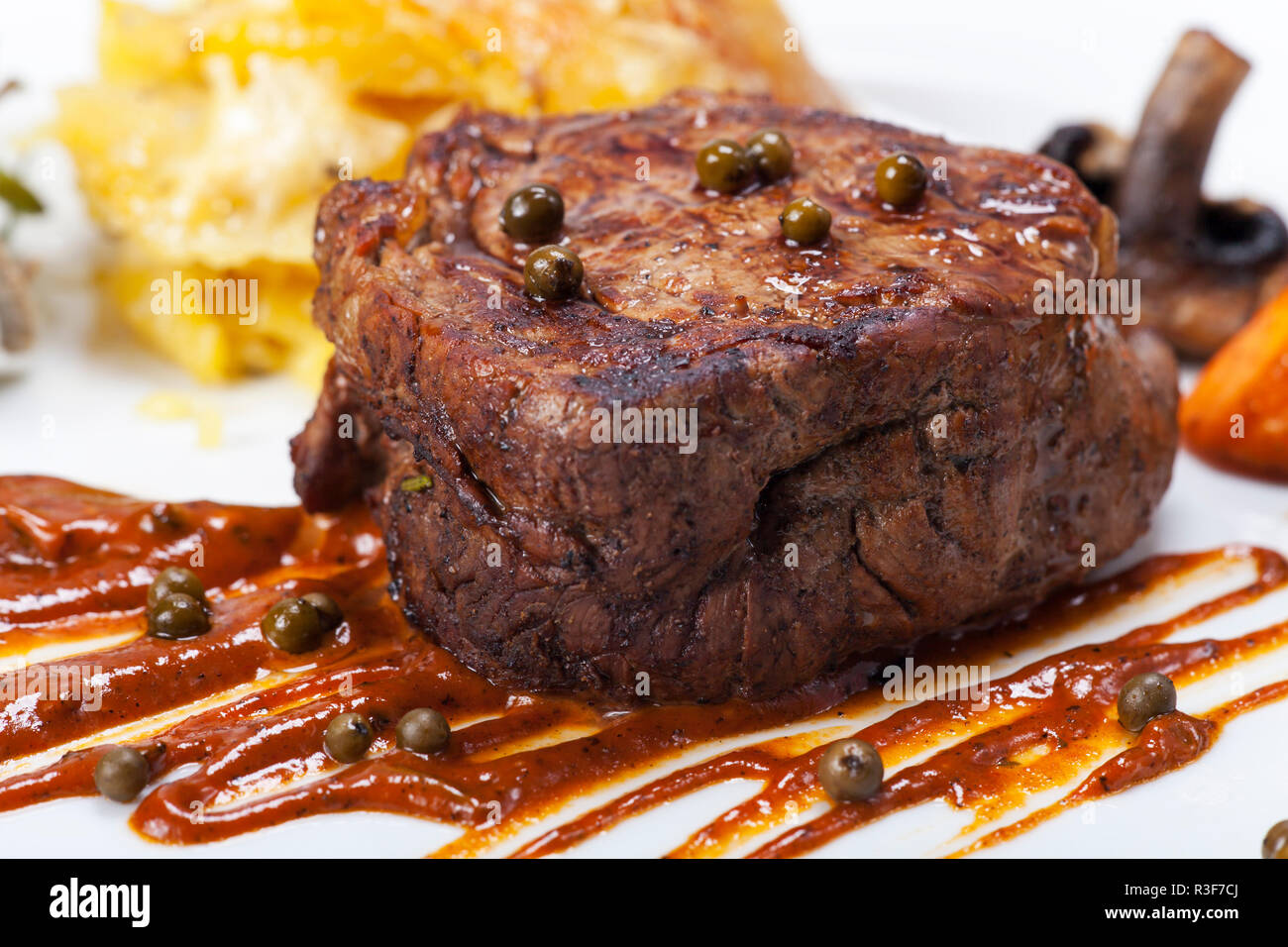 beef steak with pepper sauce Stock Photo - Alamy