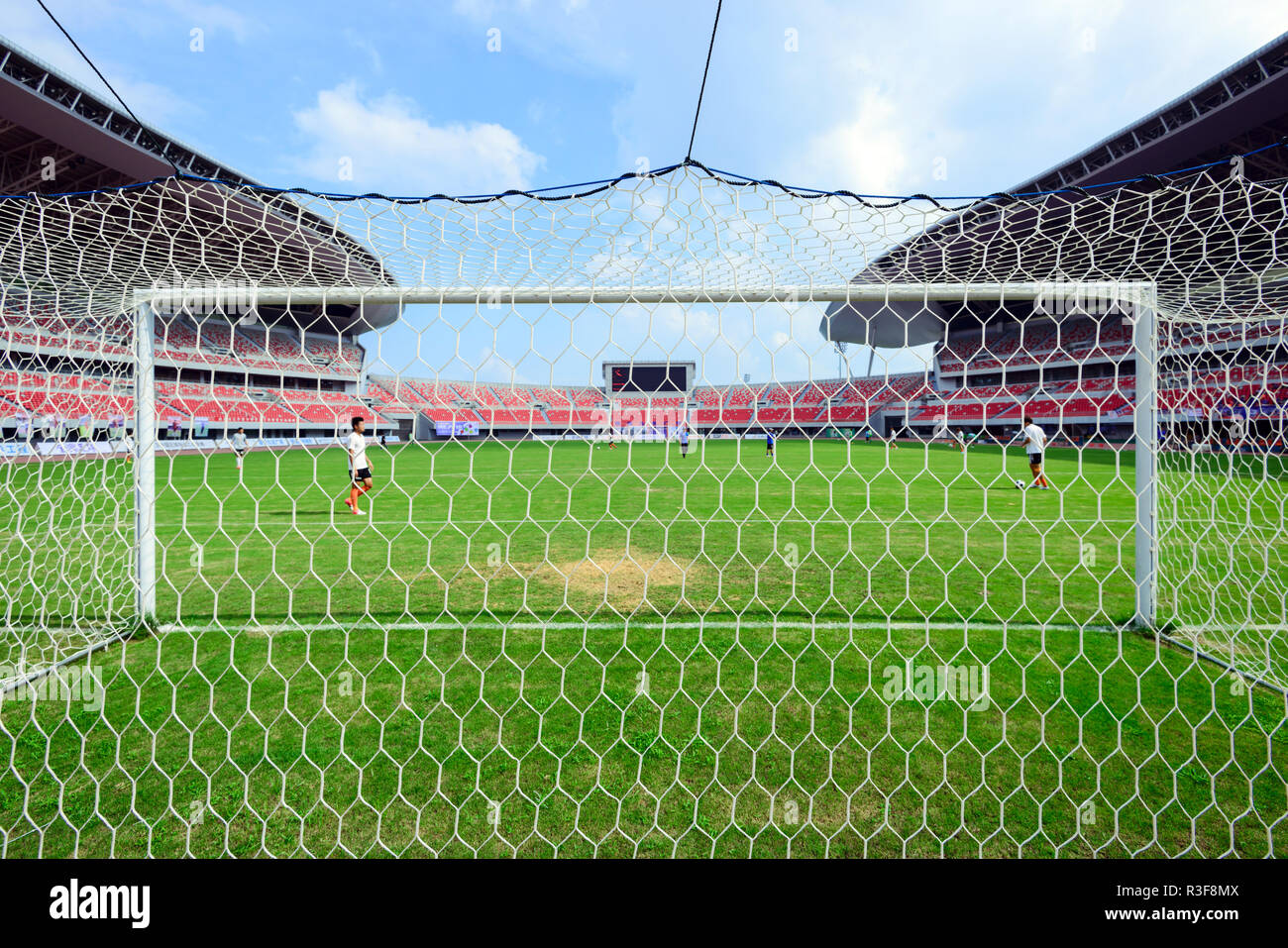 soccer goal and field. Stock Photo