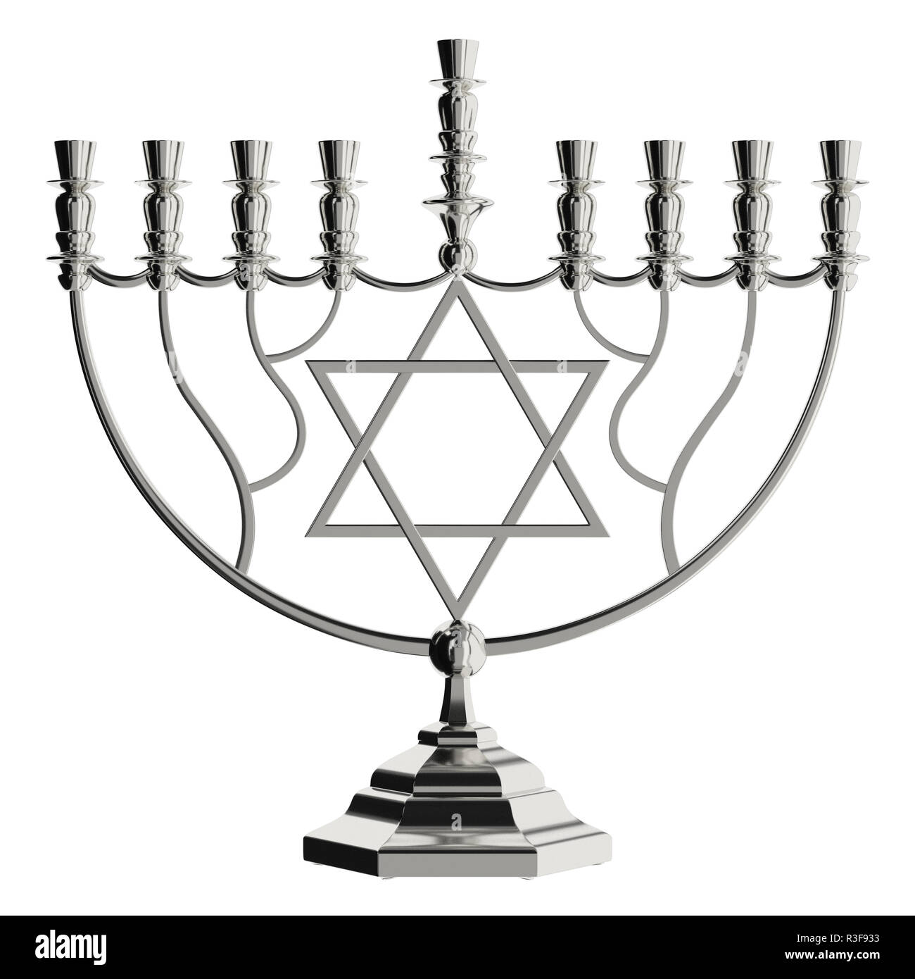 Menorah Hanukkah lamp which is lit during the eight days of Hanukkah
