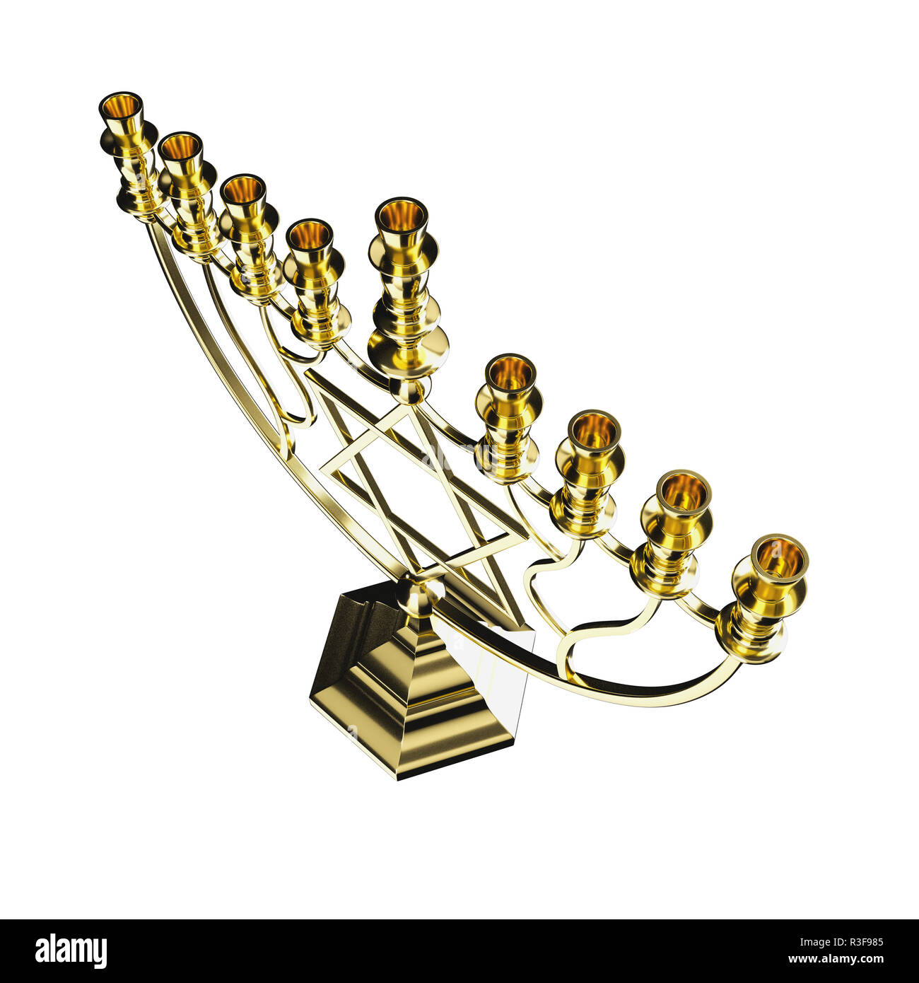 Menorah Hanukkah lamp which is lit during the eight days of Hanukkah
