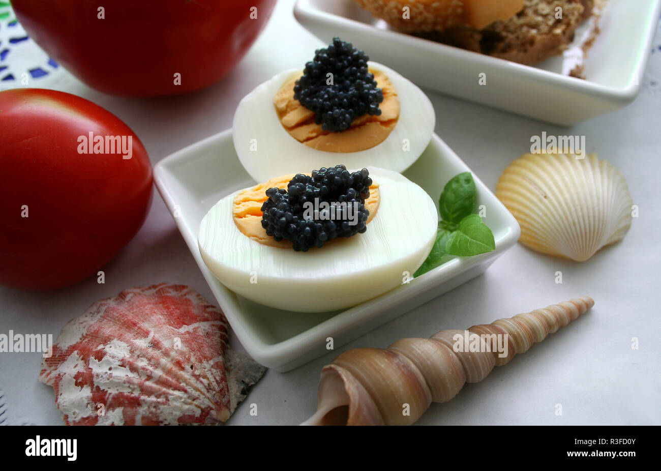 eggs with caviar Stock Photo
