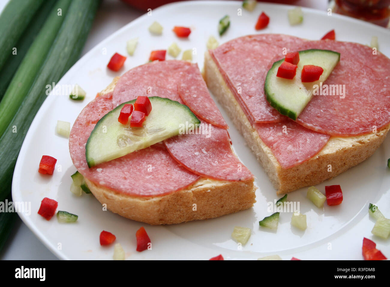 salami bread Stock Photo Alamy