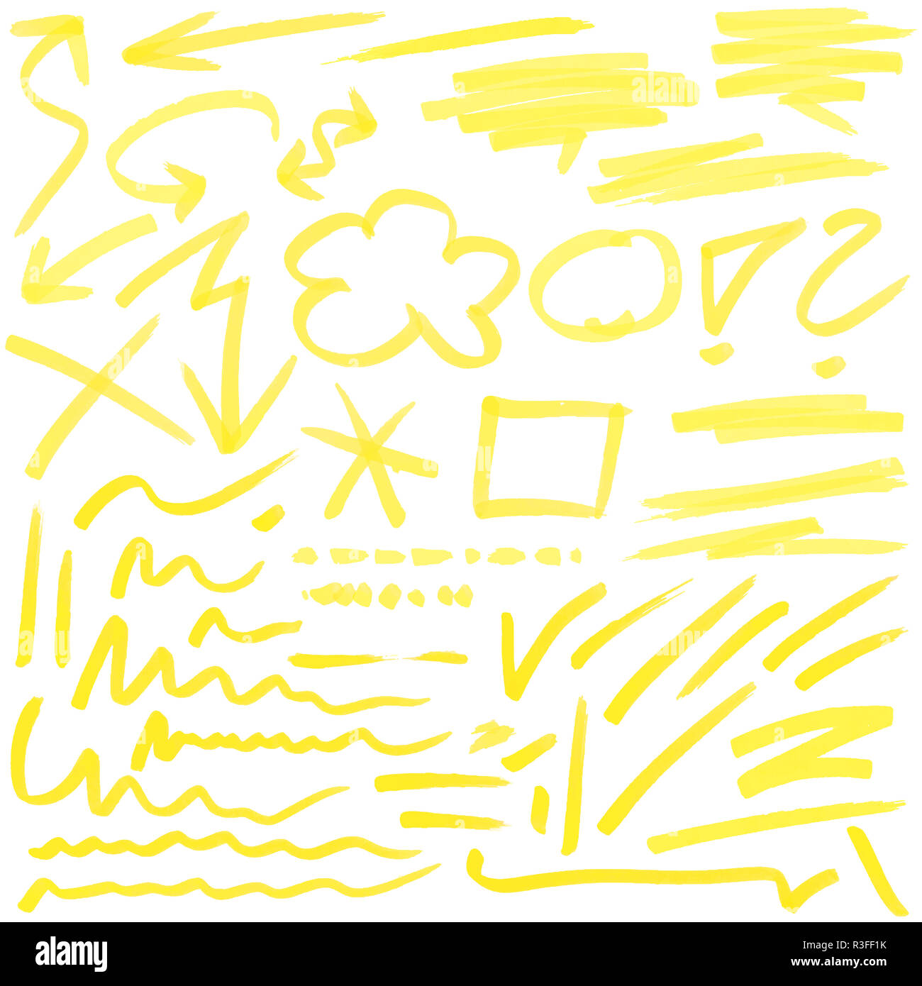 hand drawn colored markings from a highlighter Stock Photo