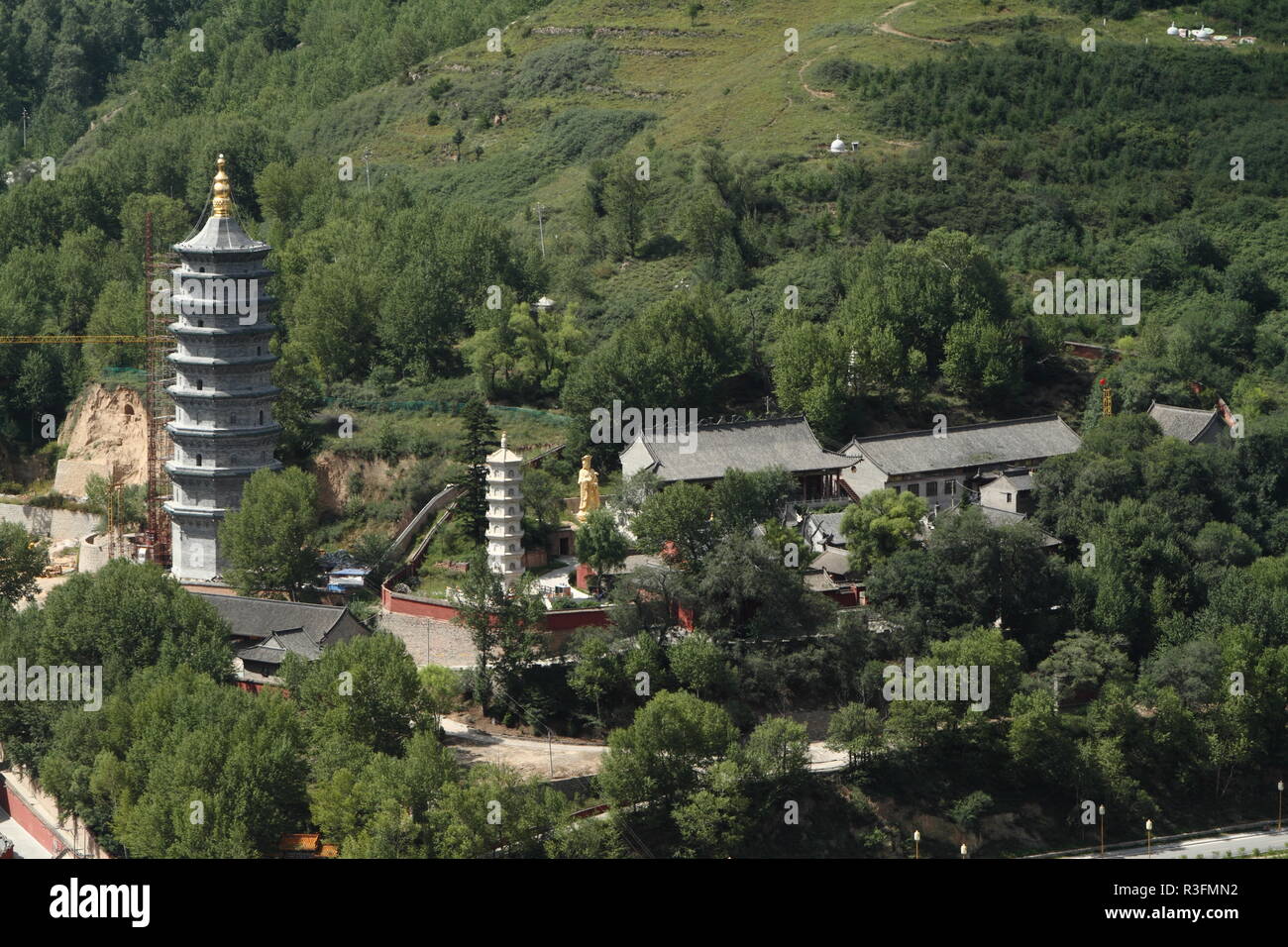 the temples of wutai shan in china Stock Photo