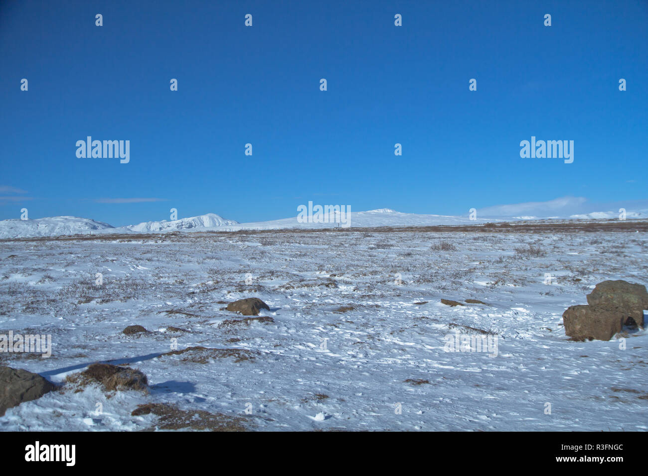 The Golden Circle, Iceland, Gullfoss waterfall and Strokkur which continues to erupt every 5–10 minutes Stock Photo