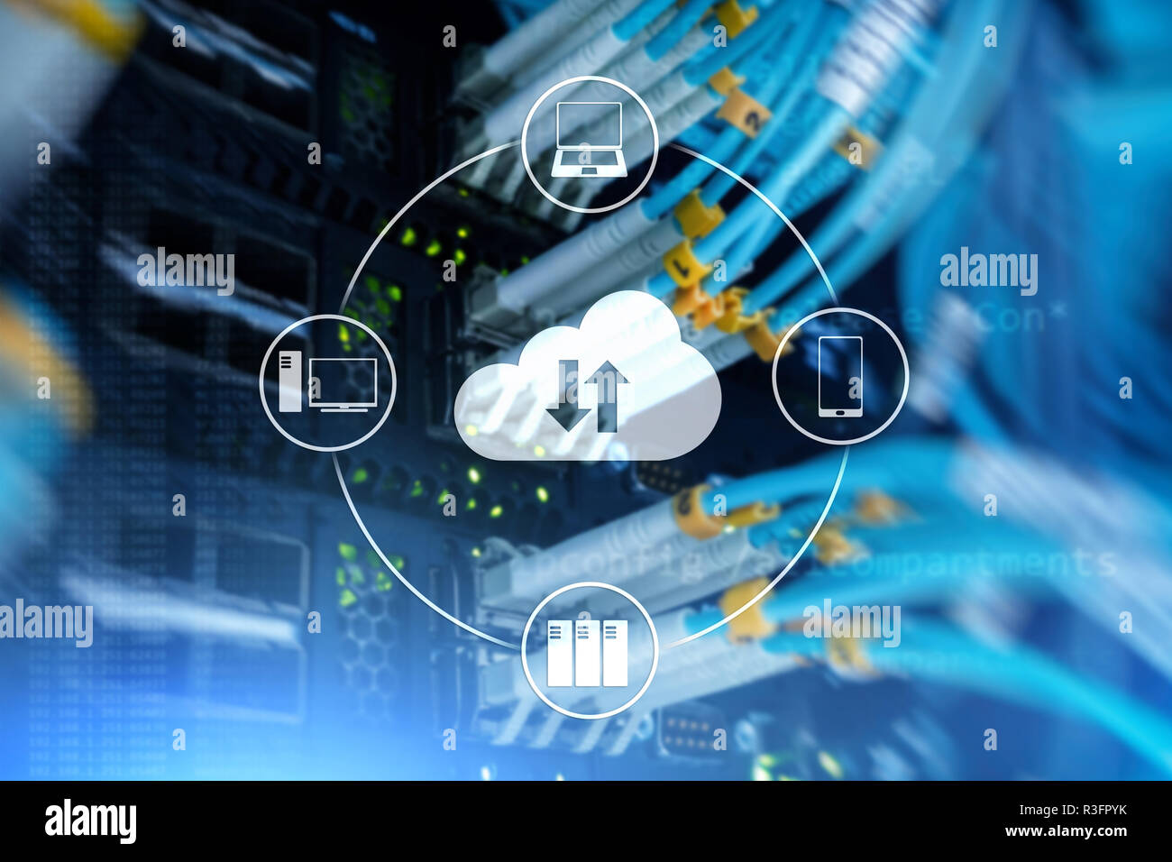 CLoud server and computing, data storage and processing. Internet and ...