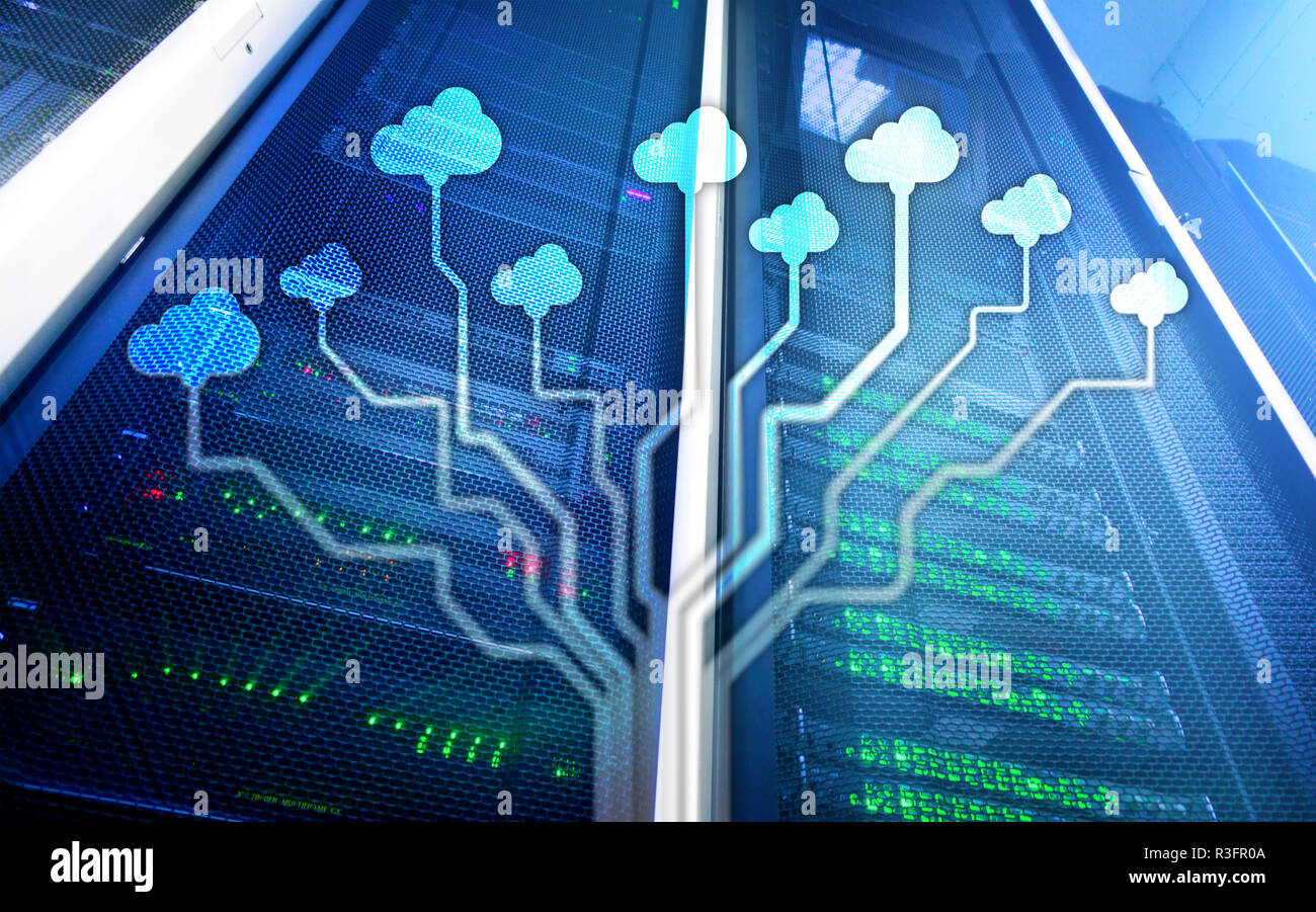 CLoud server and computing, data storage and processing. Internet and ...