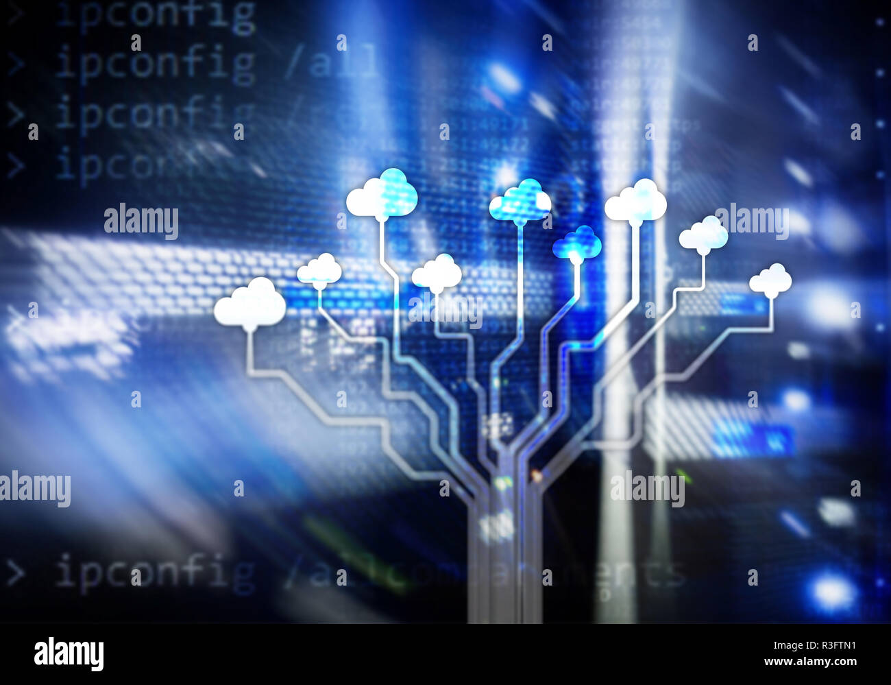 CLoud server and computing, data storage and processing. Internet and ...
