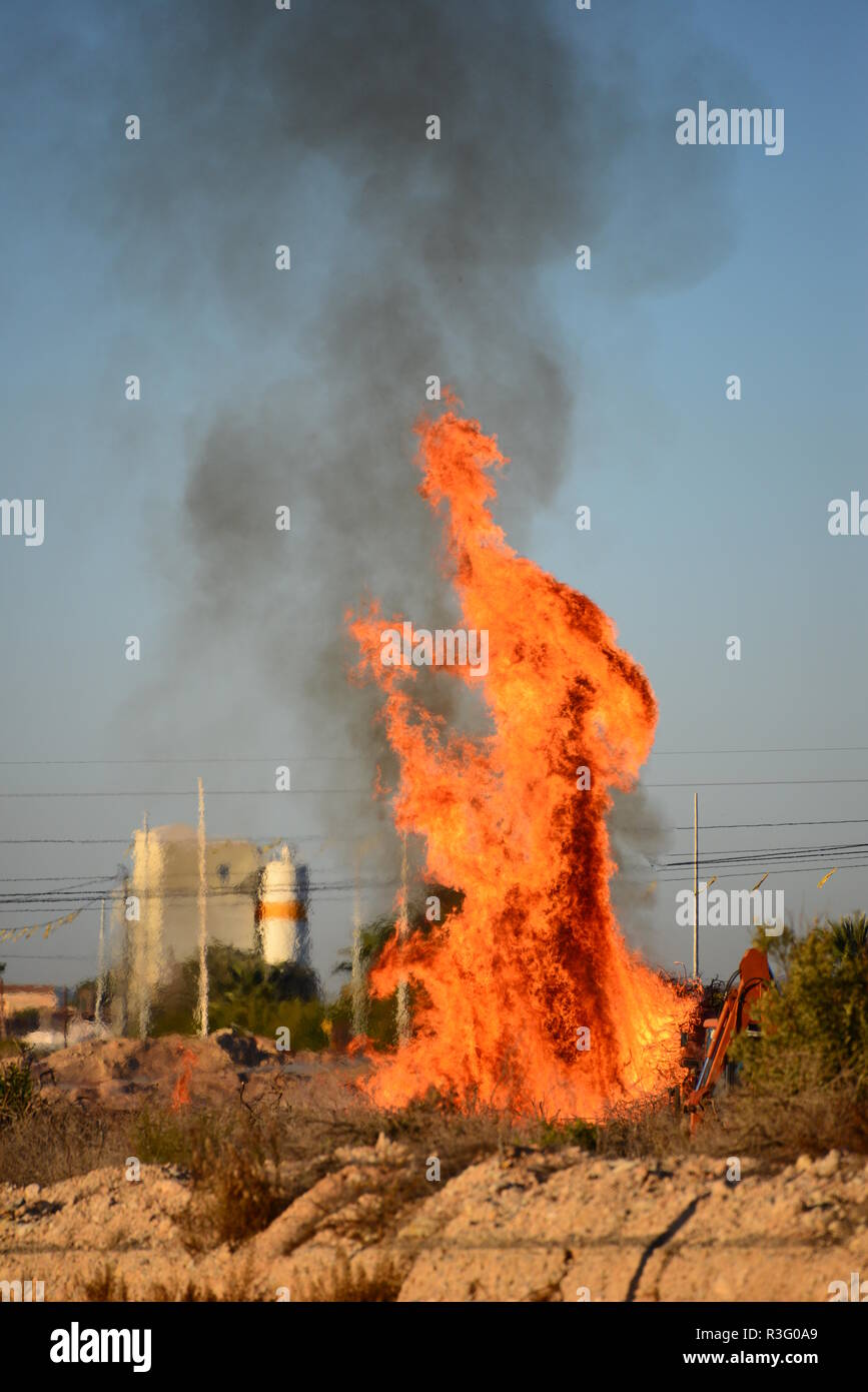 burning - spain Stock Photo