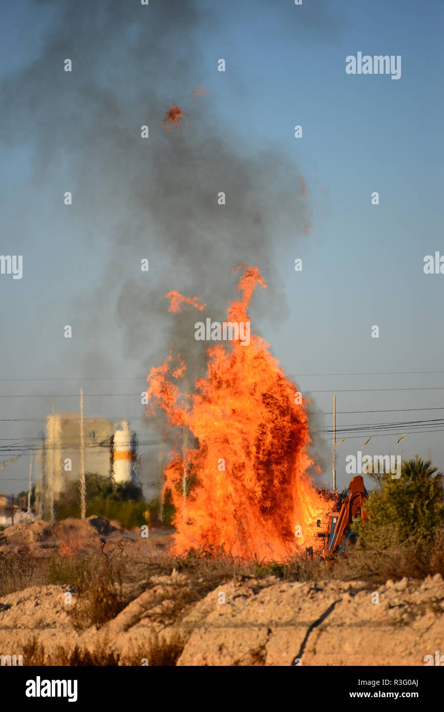 burning - spain Stock Photo