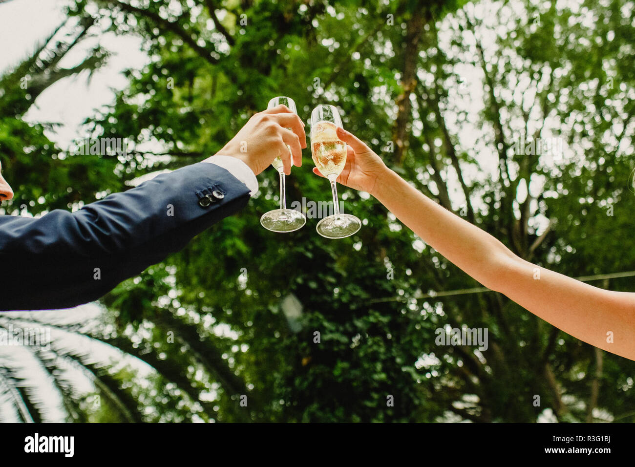 Having a drink at a wedding Stock Photo Alamy